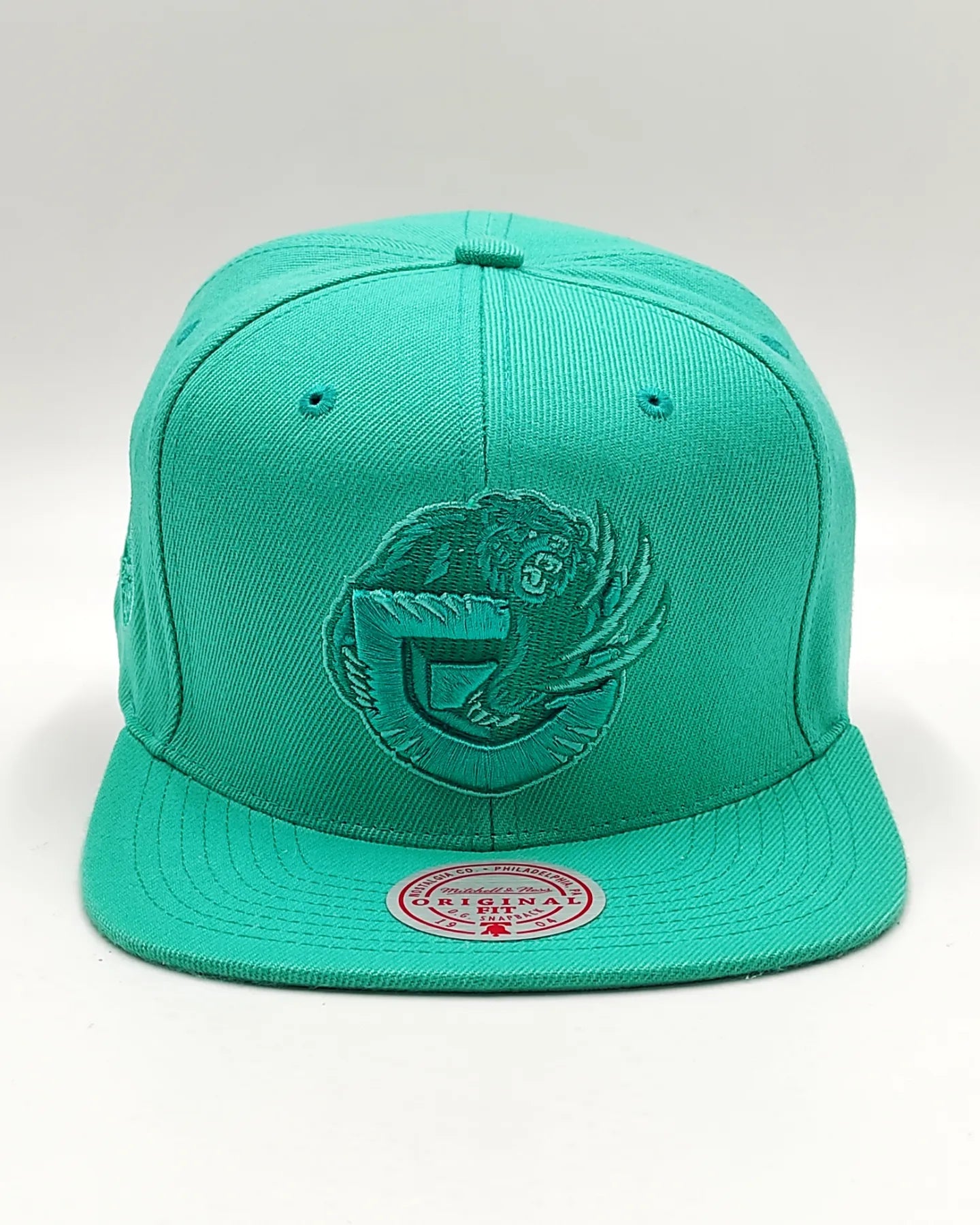 Mitchell & Ness Gorra Snapback Original Fit Monocromática Memphies Grizzlies, color verde azulado