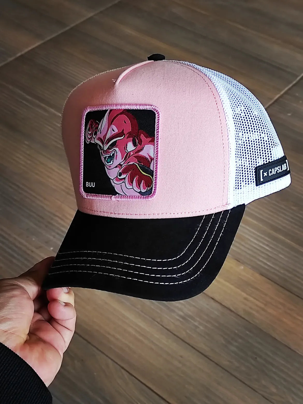 Capslab kid buu trucker cap black pink