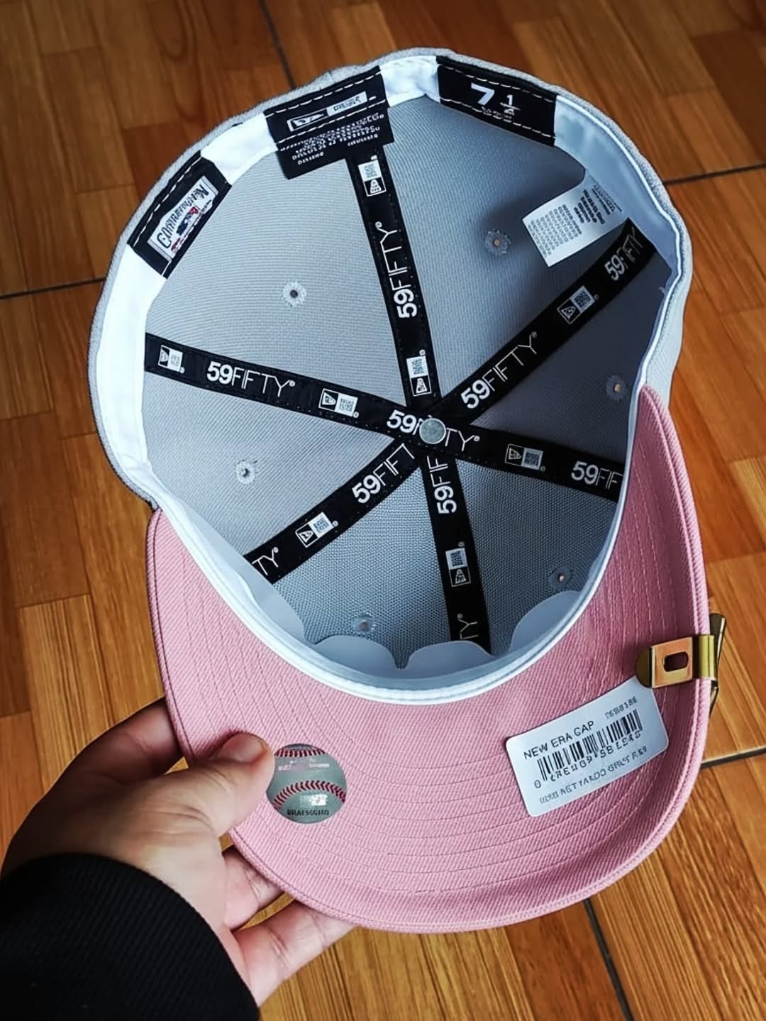 New era New York Yankees Serie Mundial gris/rosa 59FIFTY