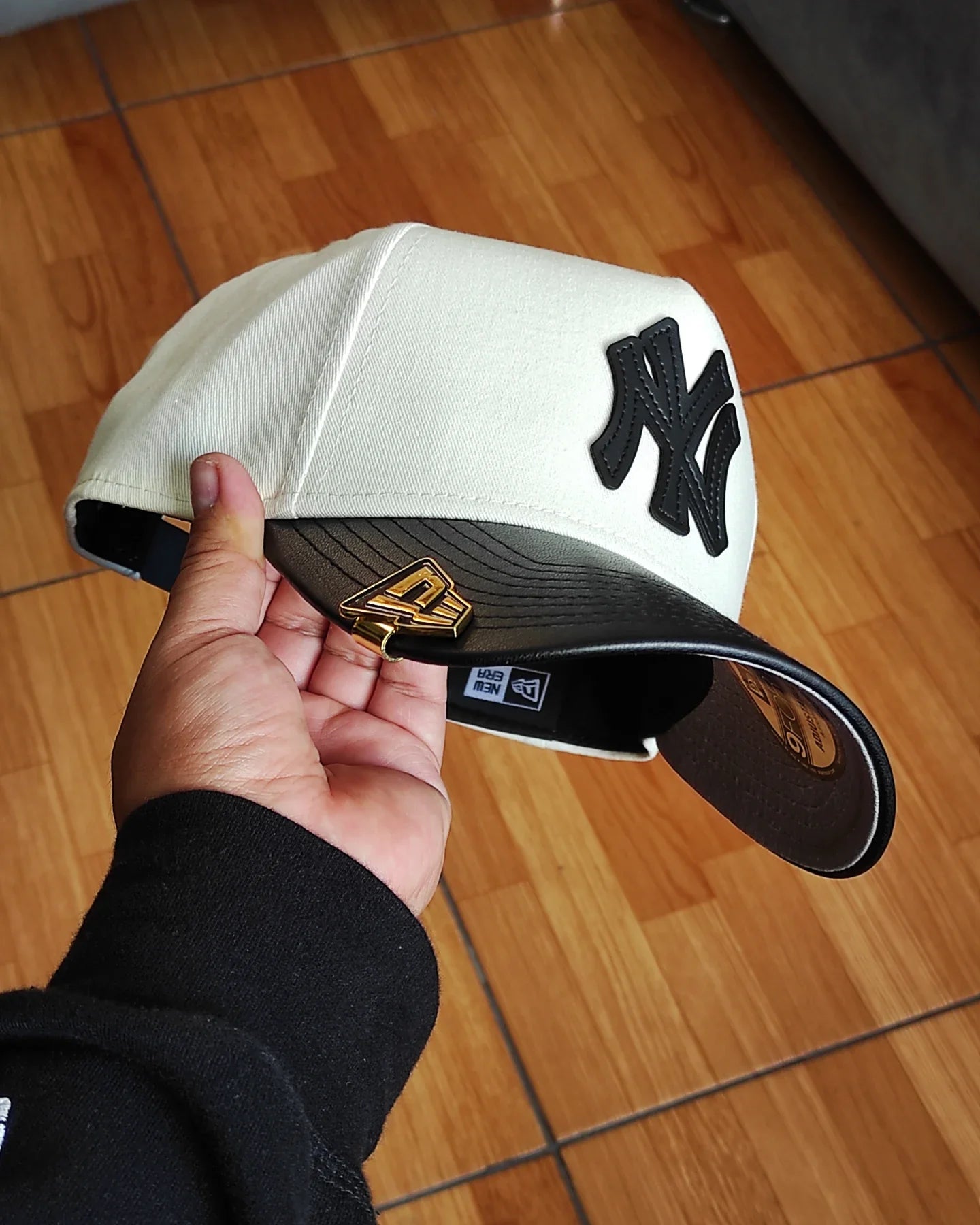 Gorra New Era New York Yankees de cuero con visera, modelo 9FORTY A-Frame Snapback