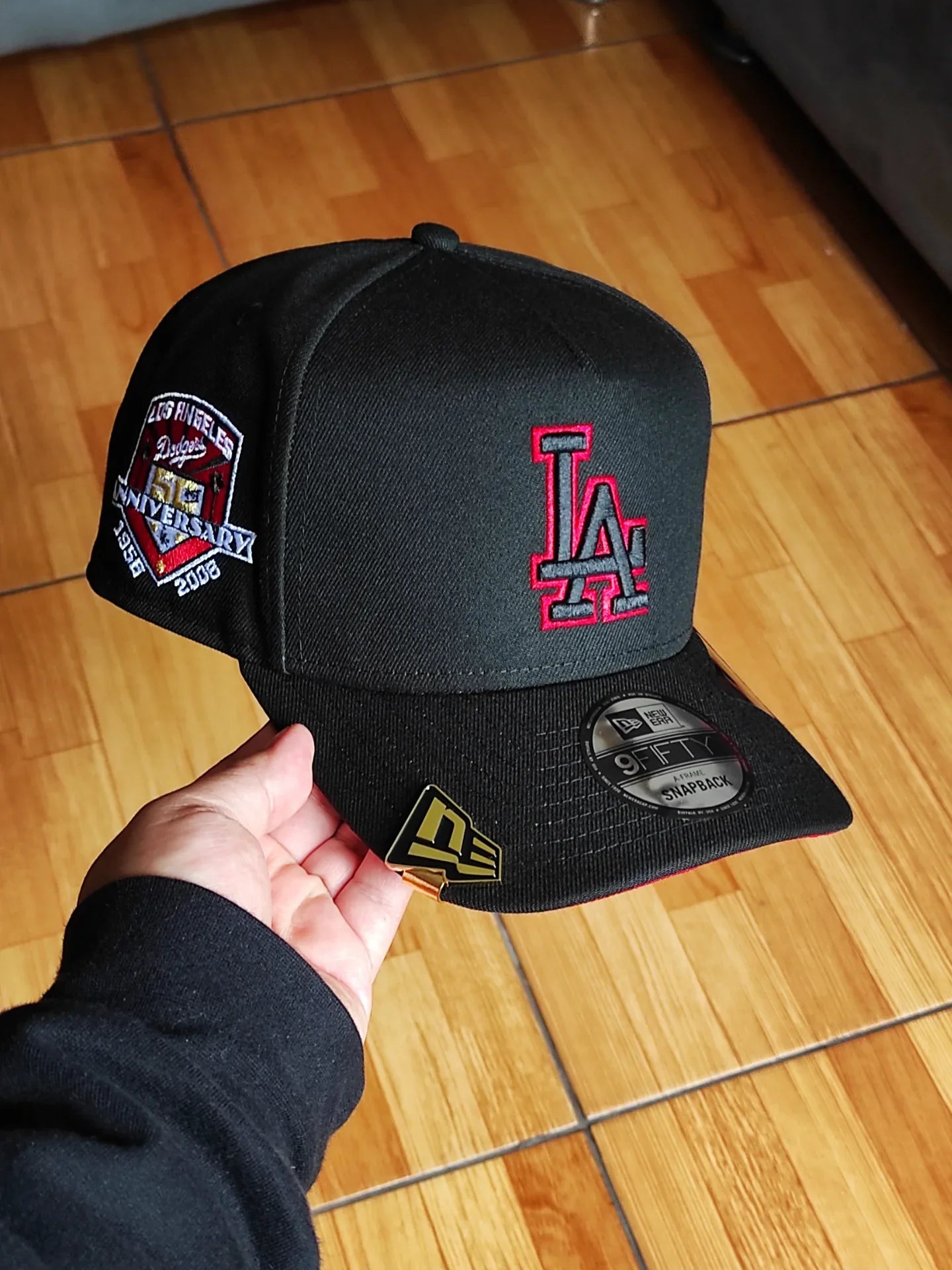 Gorra Snapback 9Fifty A Frame New Era Los Angeles Dodgers 50 Aniversario Blackout Red Prime Edition