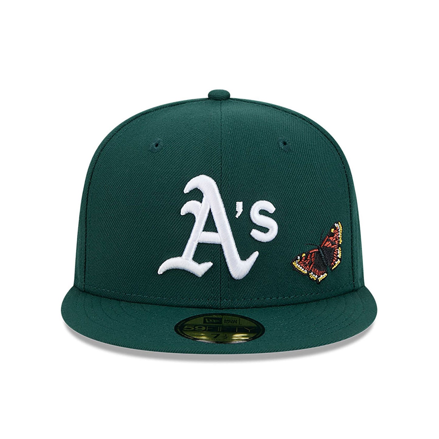 Gorra ajustable New Era 59Fifty Oakland Athletics verde oscuro de fieltro con parte inferior gris