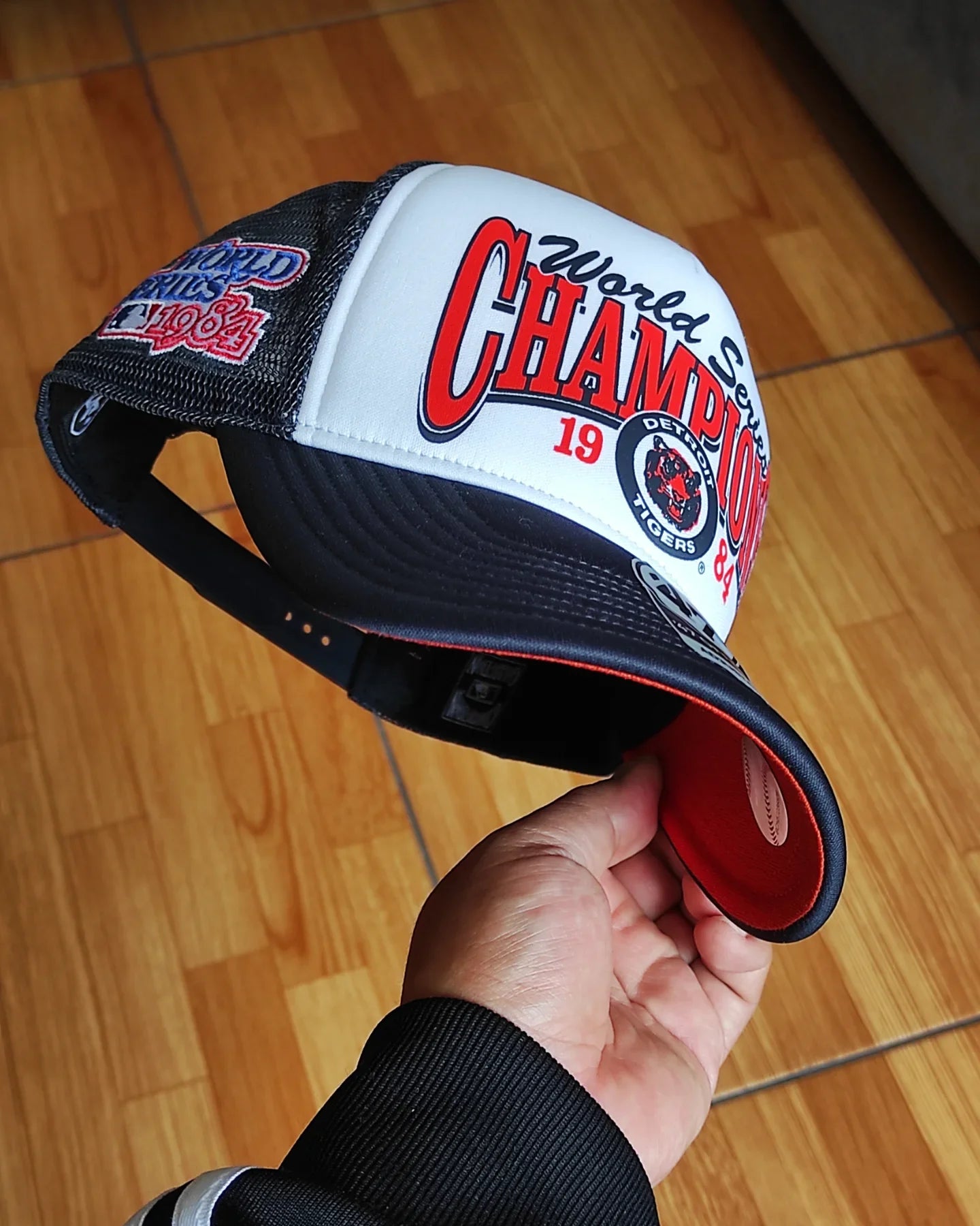 Gorra trucker snapback de espuma azul marino de los Detroit Tigers de la serie mundial de 47Brand