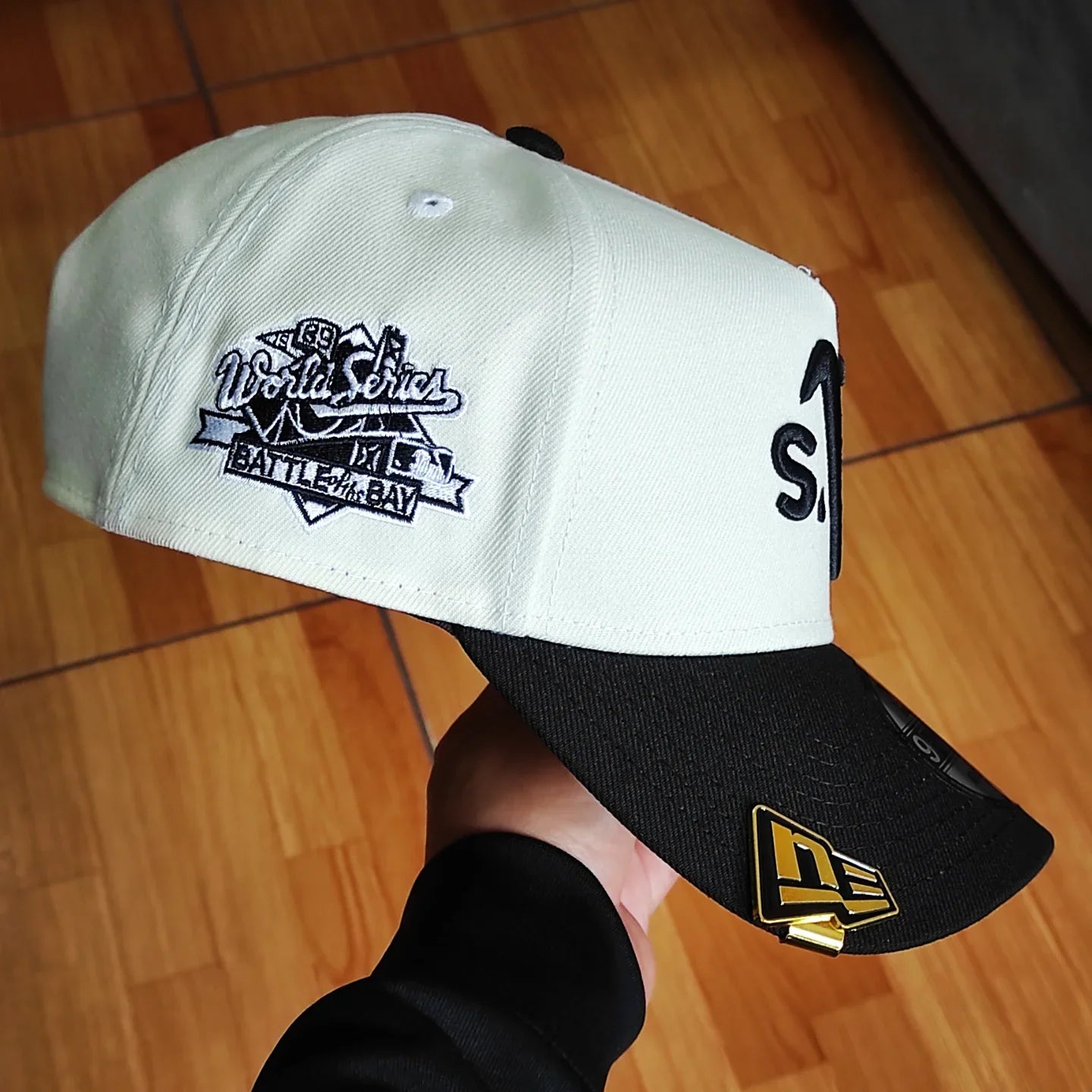 Gorra New Era Oakland Athletic Upside Down Chrome Black 2 Tone World Series 9Forty A-Frame Snapback