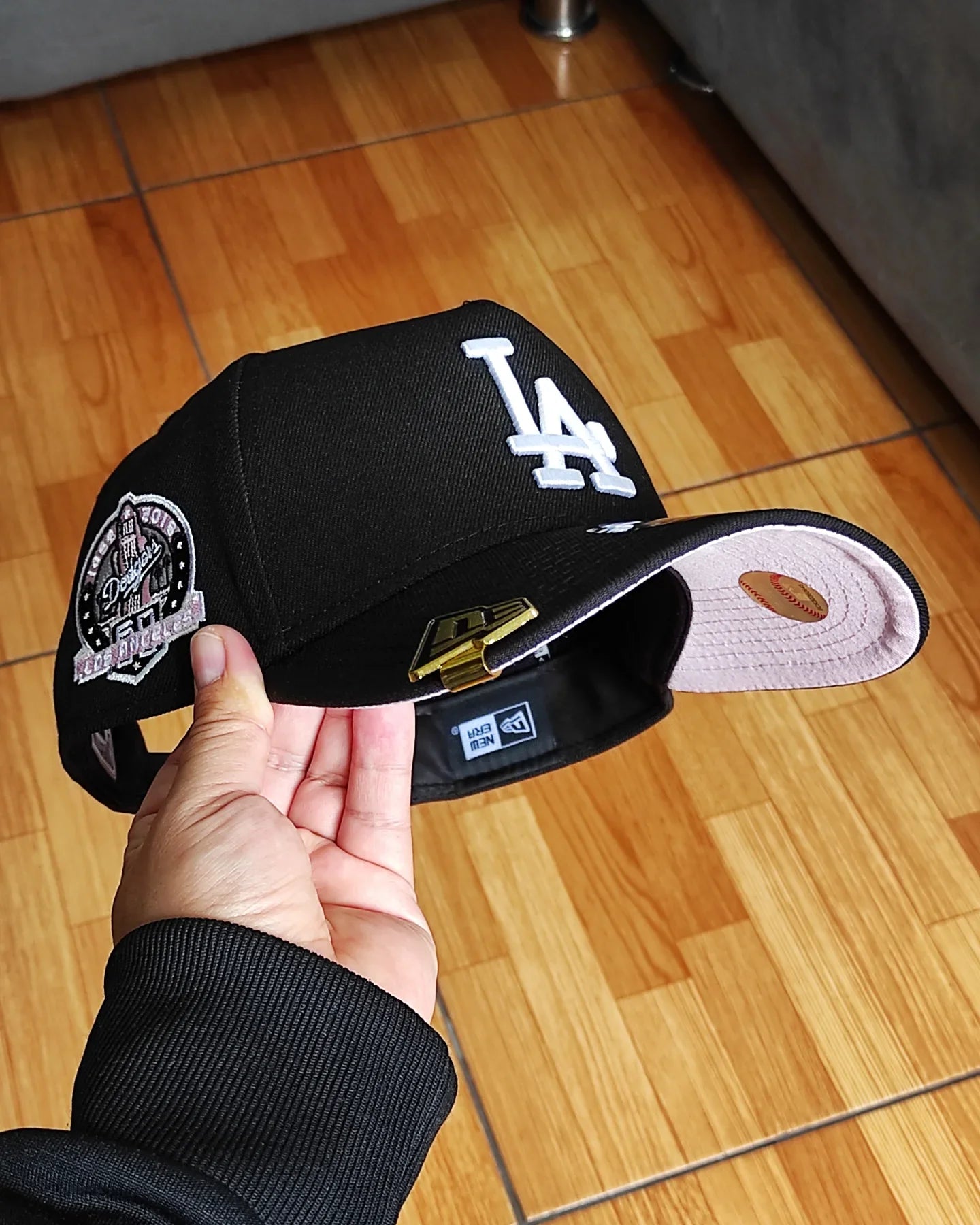 Gorra Snapback New Era Los Angeles Dodgers Negra/Rosa 60 Aniversario 9Forty A-Frame