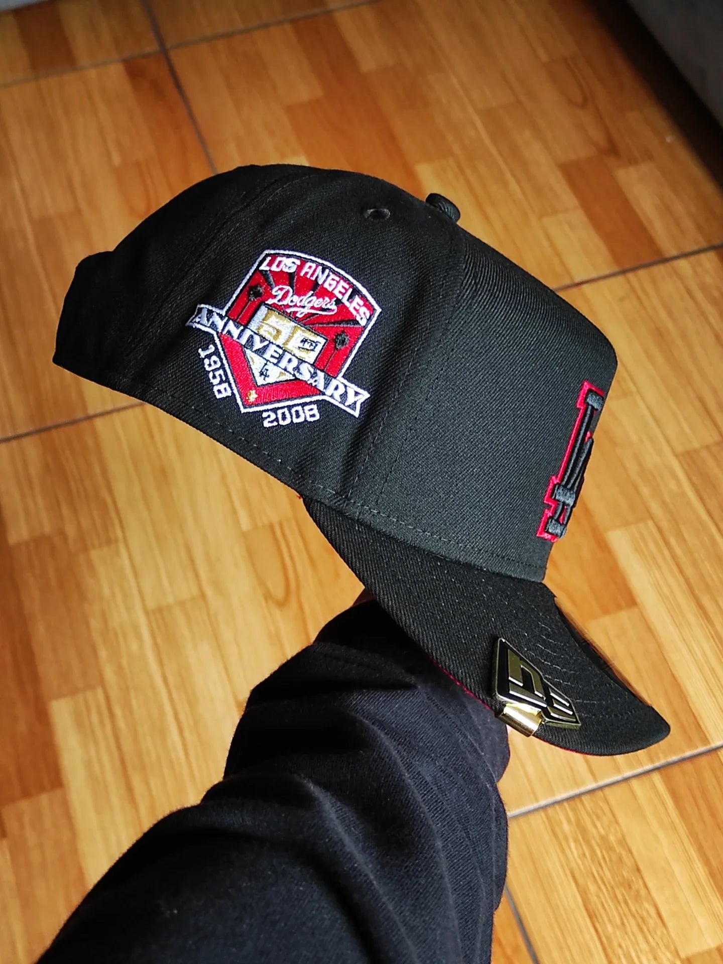 Gorra Snapback 9Fifty A Frame New Era Los Angeles Dodgers 50 Aniversario Blackout Red Prime Edition