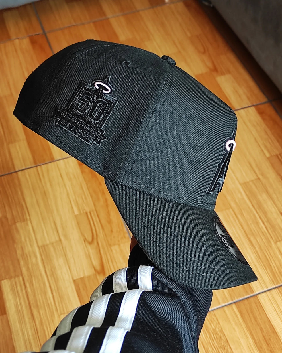 New Era Anaheim Angels 50th Anniversary Black uv pink 9Forty A-frame Snapback