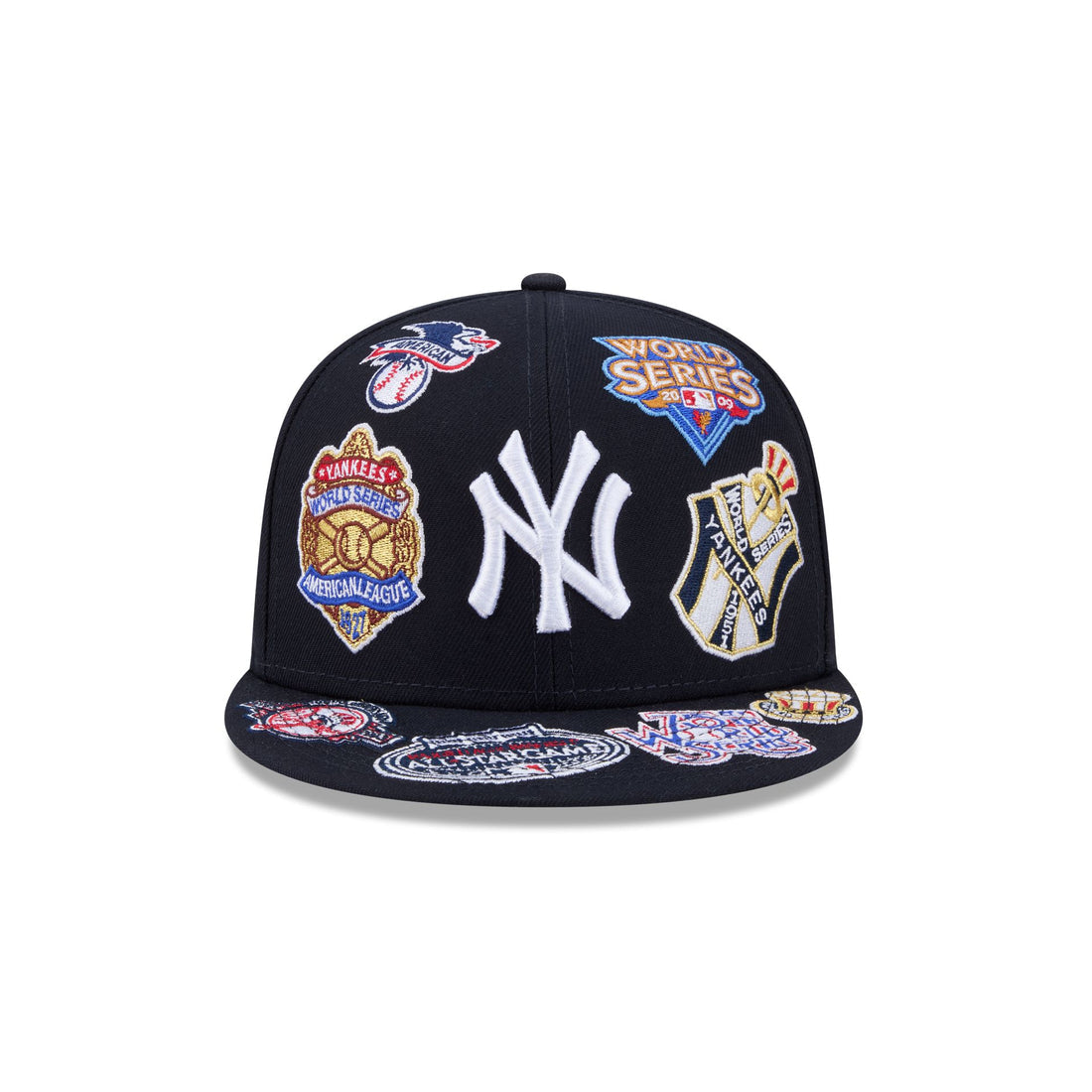 Gorra New Era Ajustada 59FIFTY Azul Marino New York Yankees Logo Estampado Parte Inferior Gris