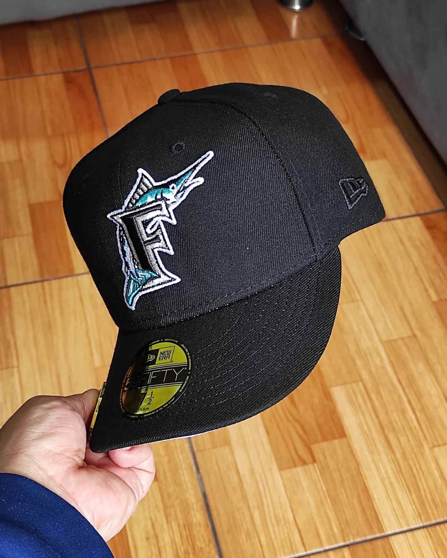 New Era Silky uv Florida Marlins temporada inaugural 59 Fifty negro