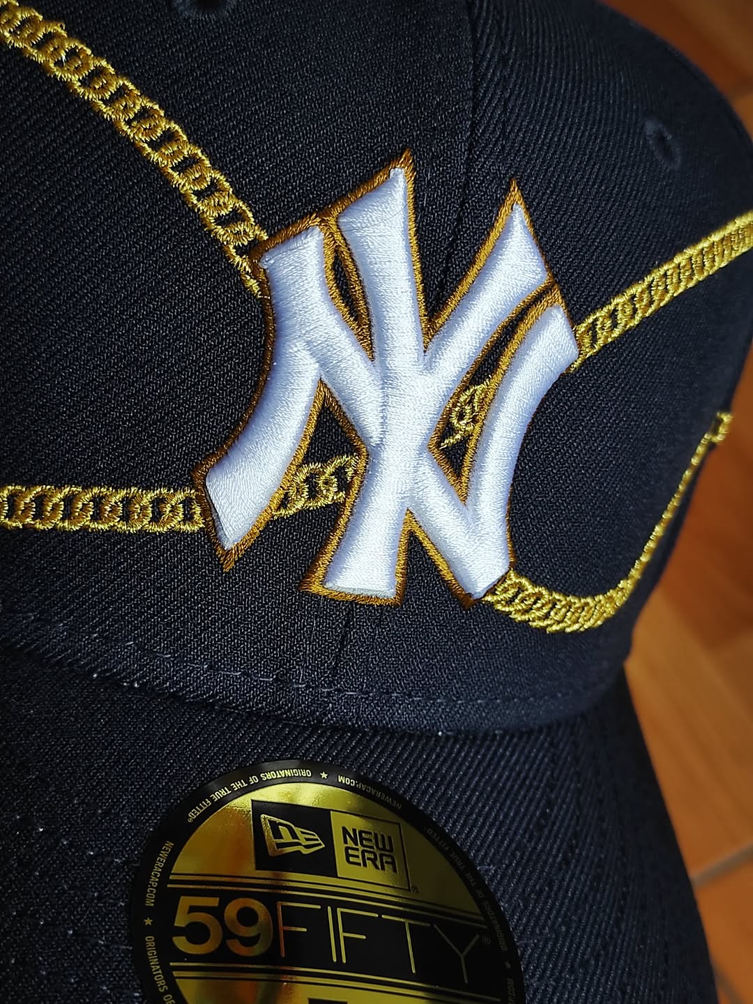 Gorra ajustada New Era 59FIFTY New York Yankees chain✨️ wrap azul marino