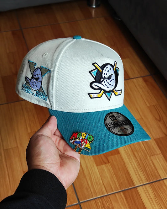 New Era Anaheim Ducks 10º aniversario aqua cromado 🌊 dos tonos 9 FORTY A-FRAME