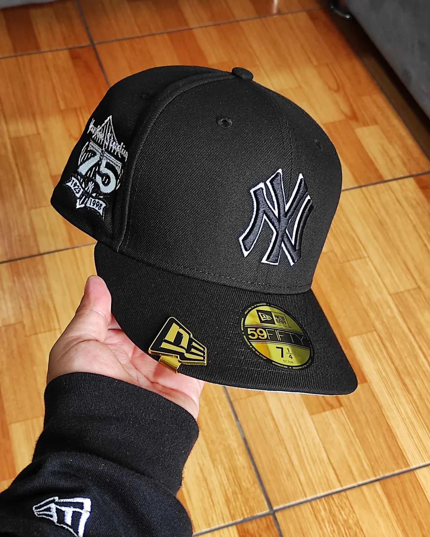 New Era New York Yankees estadio 75 aniversario negro 59 fifty ajustada