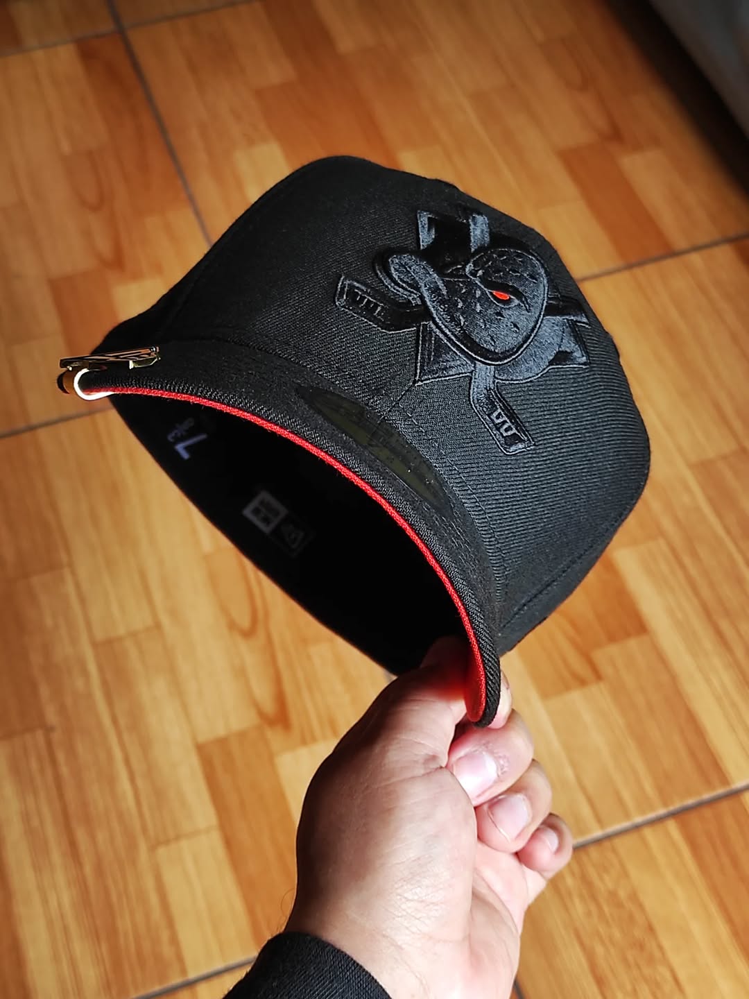 Gorra ajustada 59Fifty New Era Anaheim Ducks 30th Anniversary Blackout Orange Laser Prime Edition