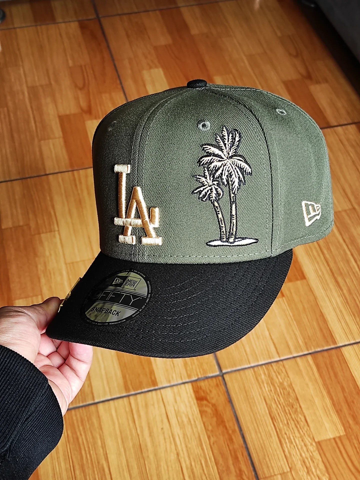 Gorra New Era Los Angeles Dodgers palm 🌴 bicolor verde oliva negra 9FIFTY snapback