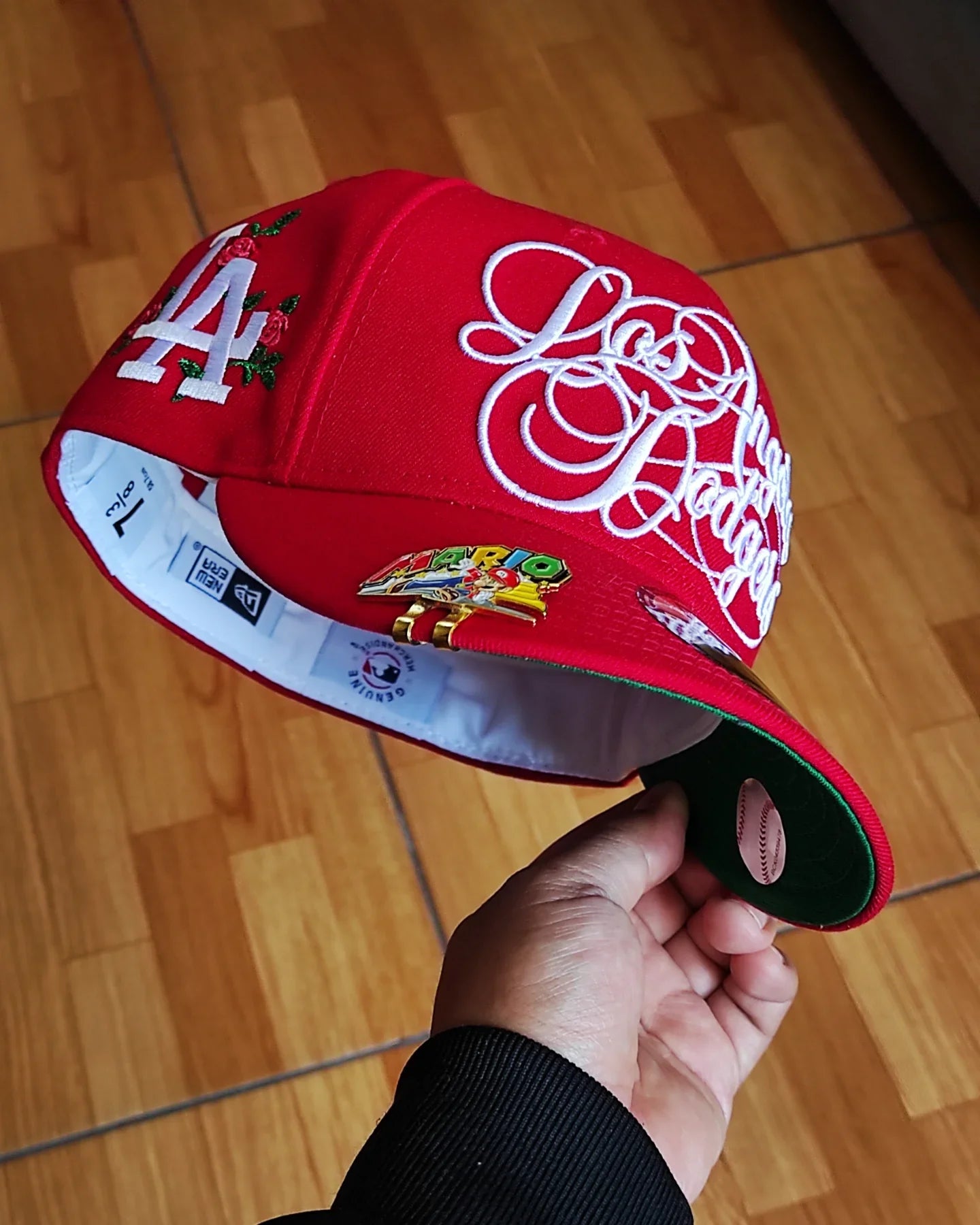 Gorra New Era Los Angeles Dodgers Script Flower roja 59 FIFTY AJUSTADA