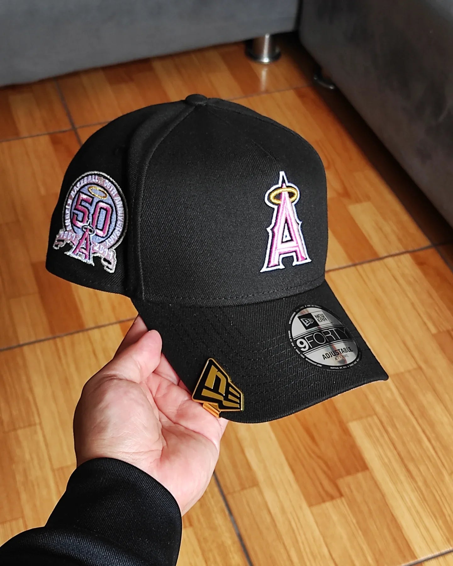 New Era Anaheim Angels 50.º aniversario negra/pino 9FORTY A-FRAME