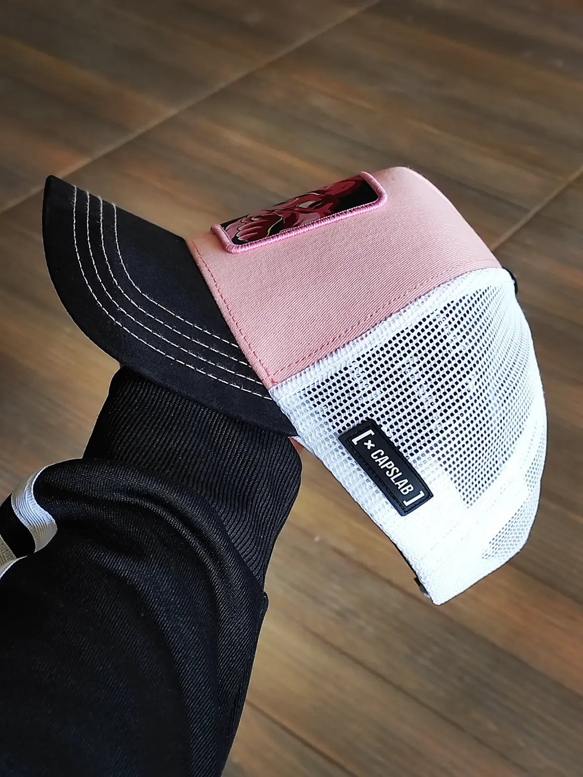 Capslab kid buu trucker cap black pink