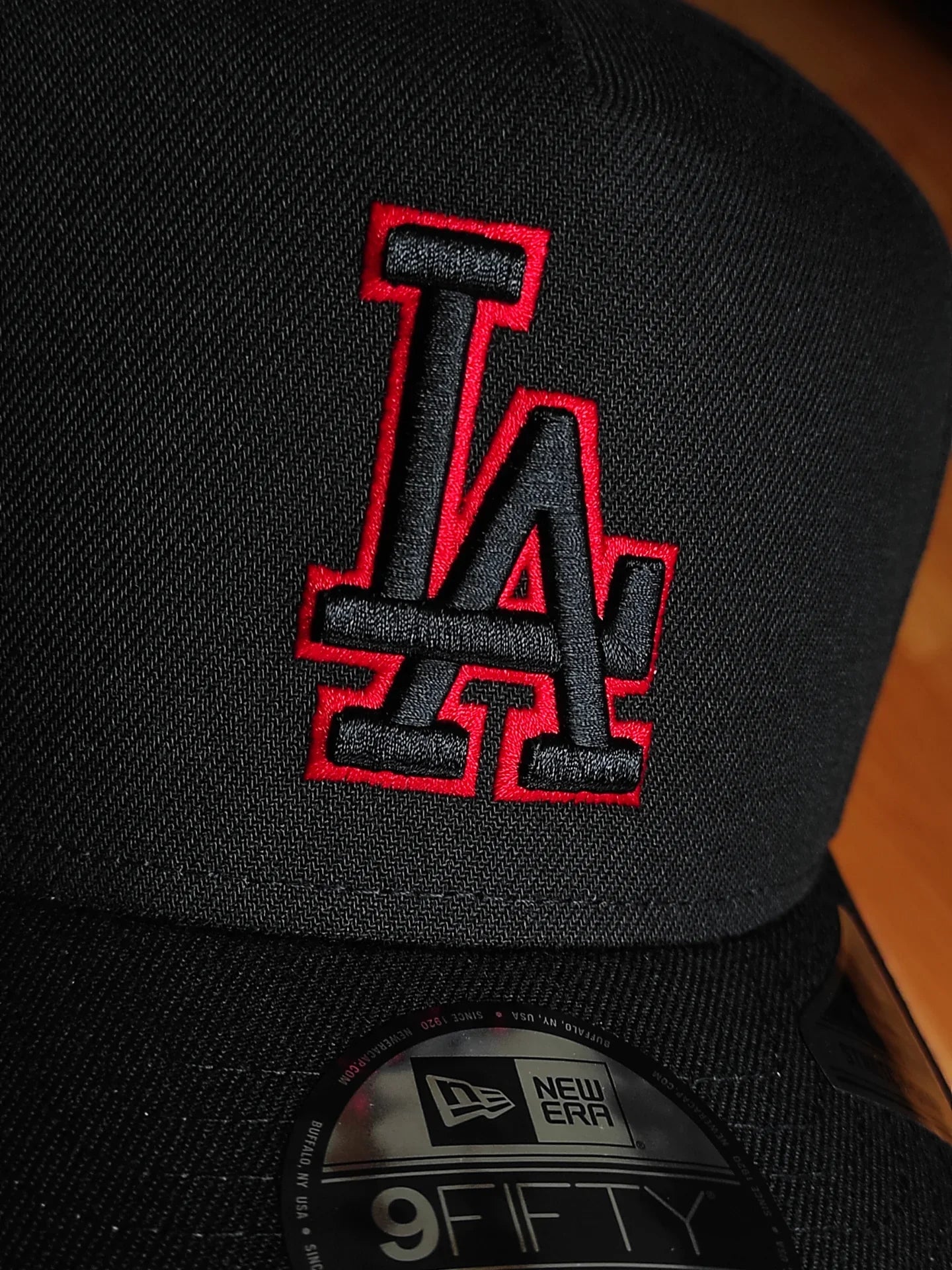 Gorra Snapback 9Fifty A Frame New Era Los Angeles Dodgers 50 Aniversario Blackout Red Prime Edition