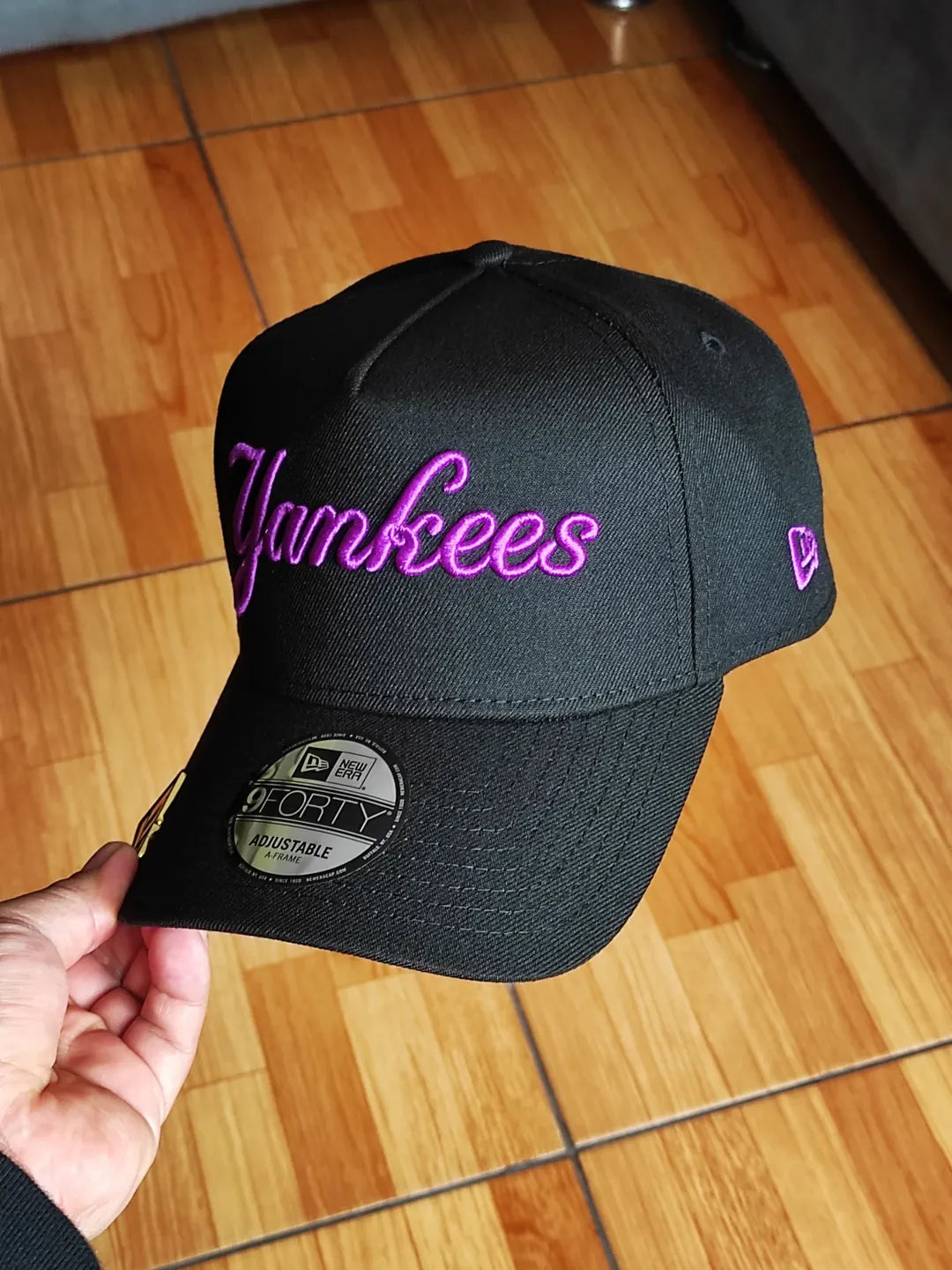 New Era New York Yankees Script World Series 1999 negro púrpura 9Forty gorra A-frame Snapback