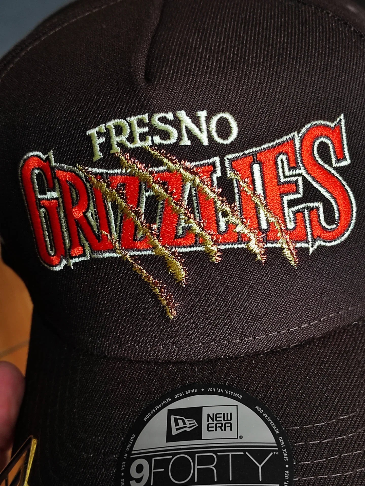 New Era Gorra de broche ajustable 9Forty A Frame Fresno Grizzlies Burnt Wood