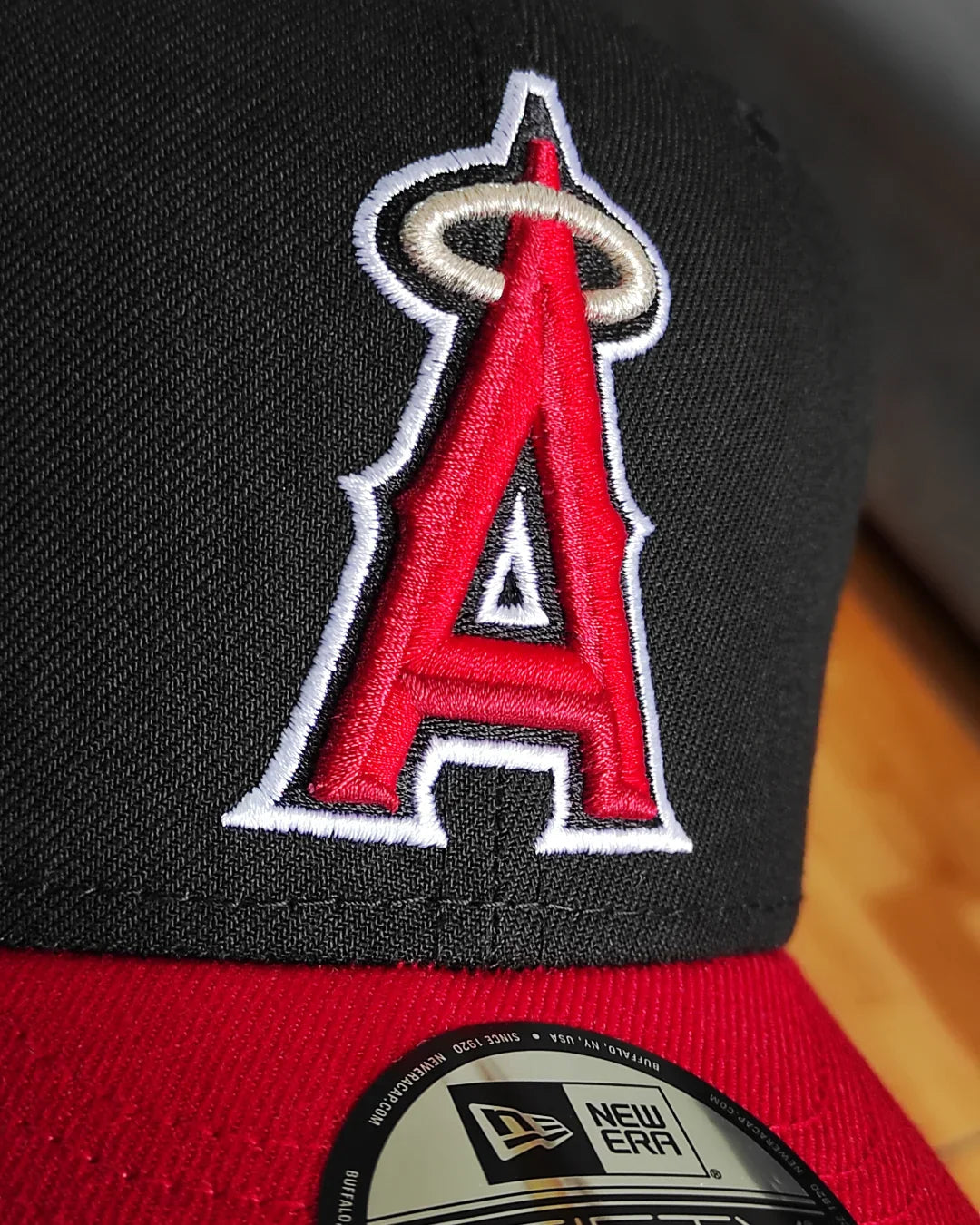 Gorra ajustable New Era Anaheim Angels 50 aniversario negra roja 9 FIFTY