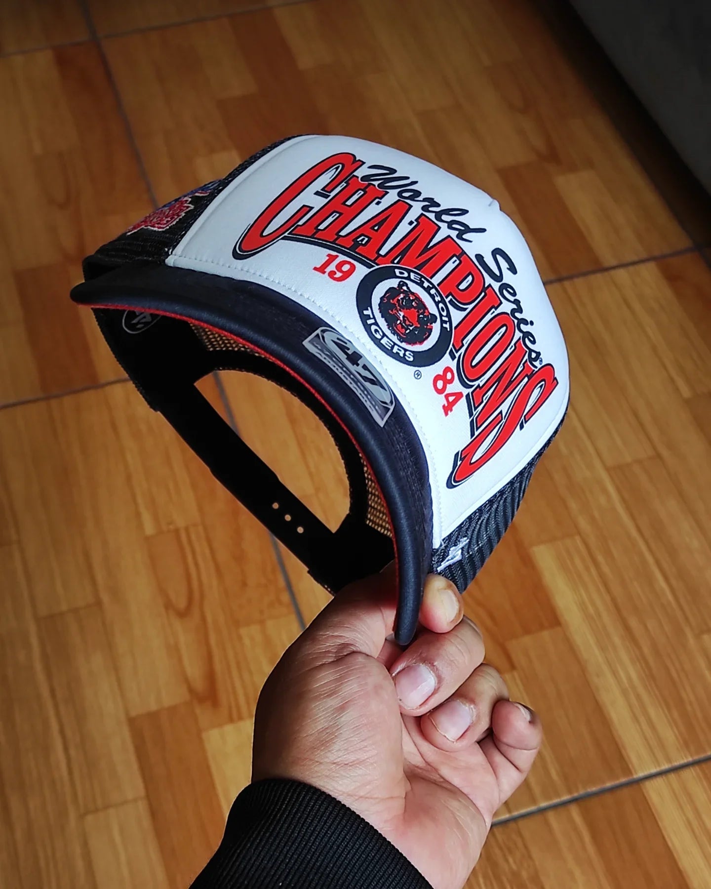Gorra trucker snapback de espuma azul marino de los Detroit Tigers de la serie mundial de 47Brand