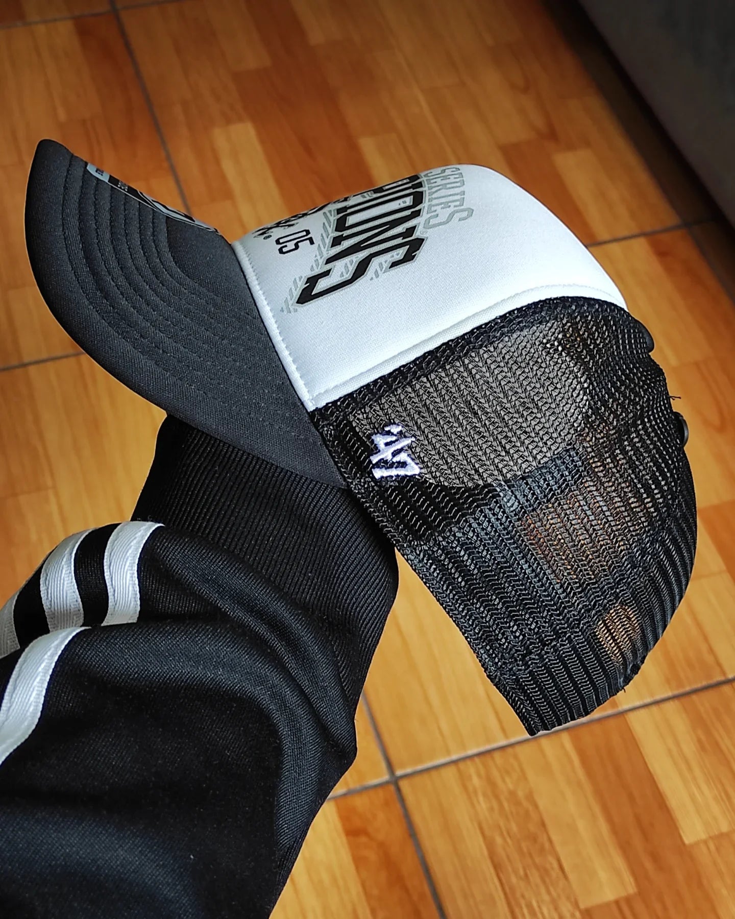 47Brand Chicago White Sox gorra trucker de espuma, negra y blanca, World Series, con cierre a presión