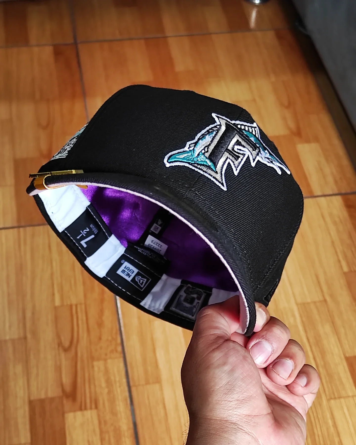 New Era Silky uv Florida Marlins temporada inaugural 59 Fifty negro