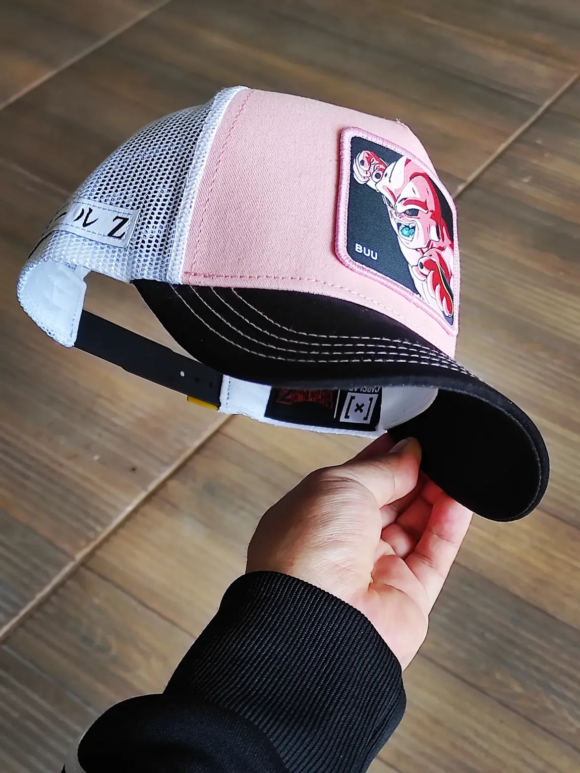 Capslab kid buu trucker cap black pink