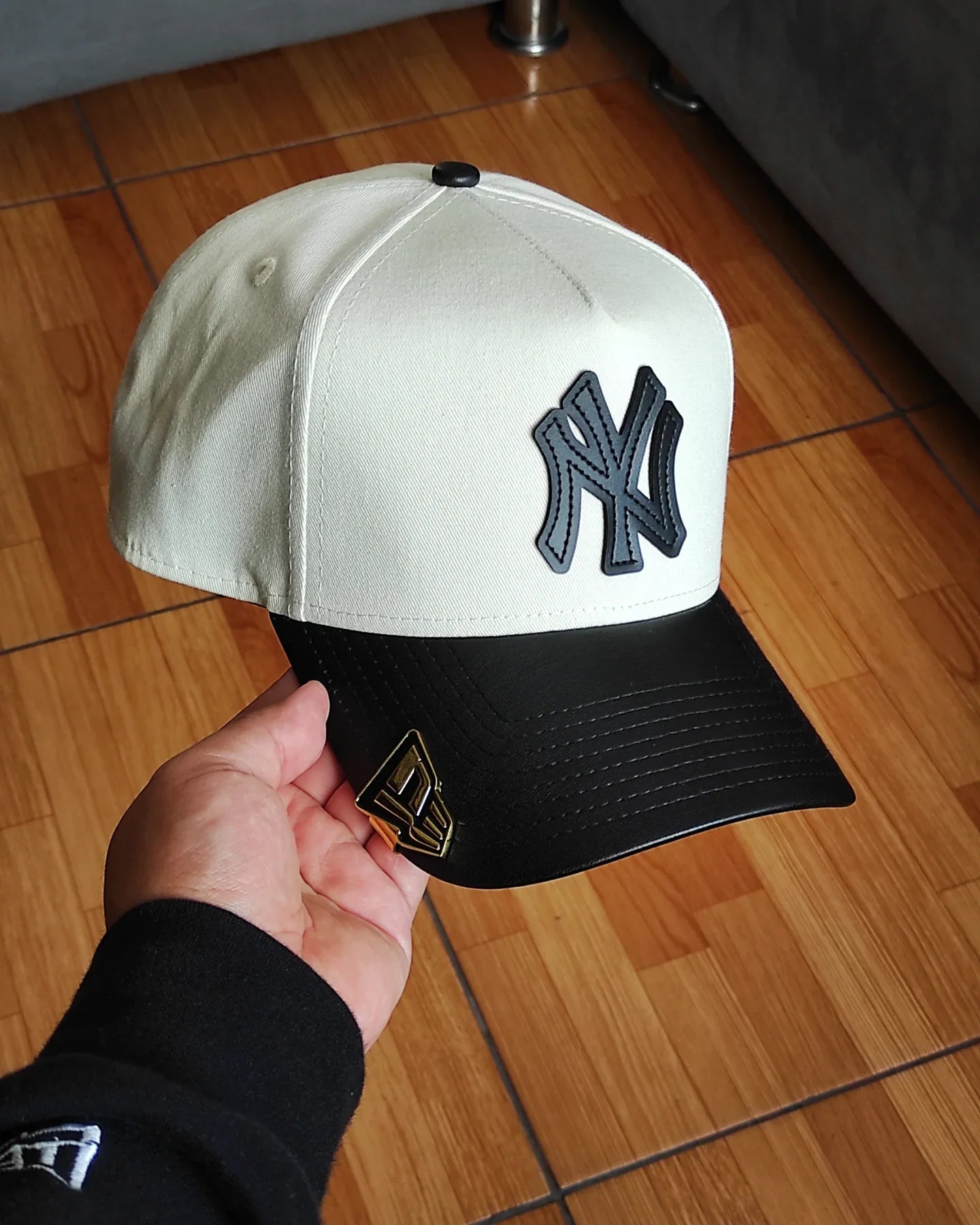 Gorra New Era New York Yankees de cuero con visera, modelo 9FORTY A-Frame Snapback