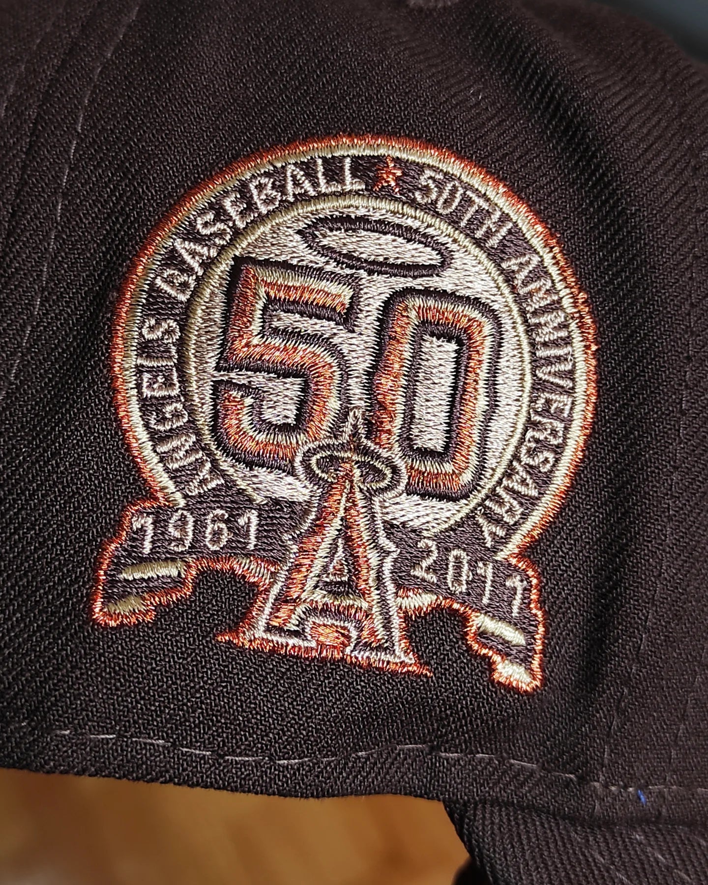 New Era Los Angeles Angels marrón oscuro  Bottom 50th Anniversary Side Patch 9Fifty New Era Snapback