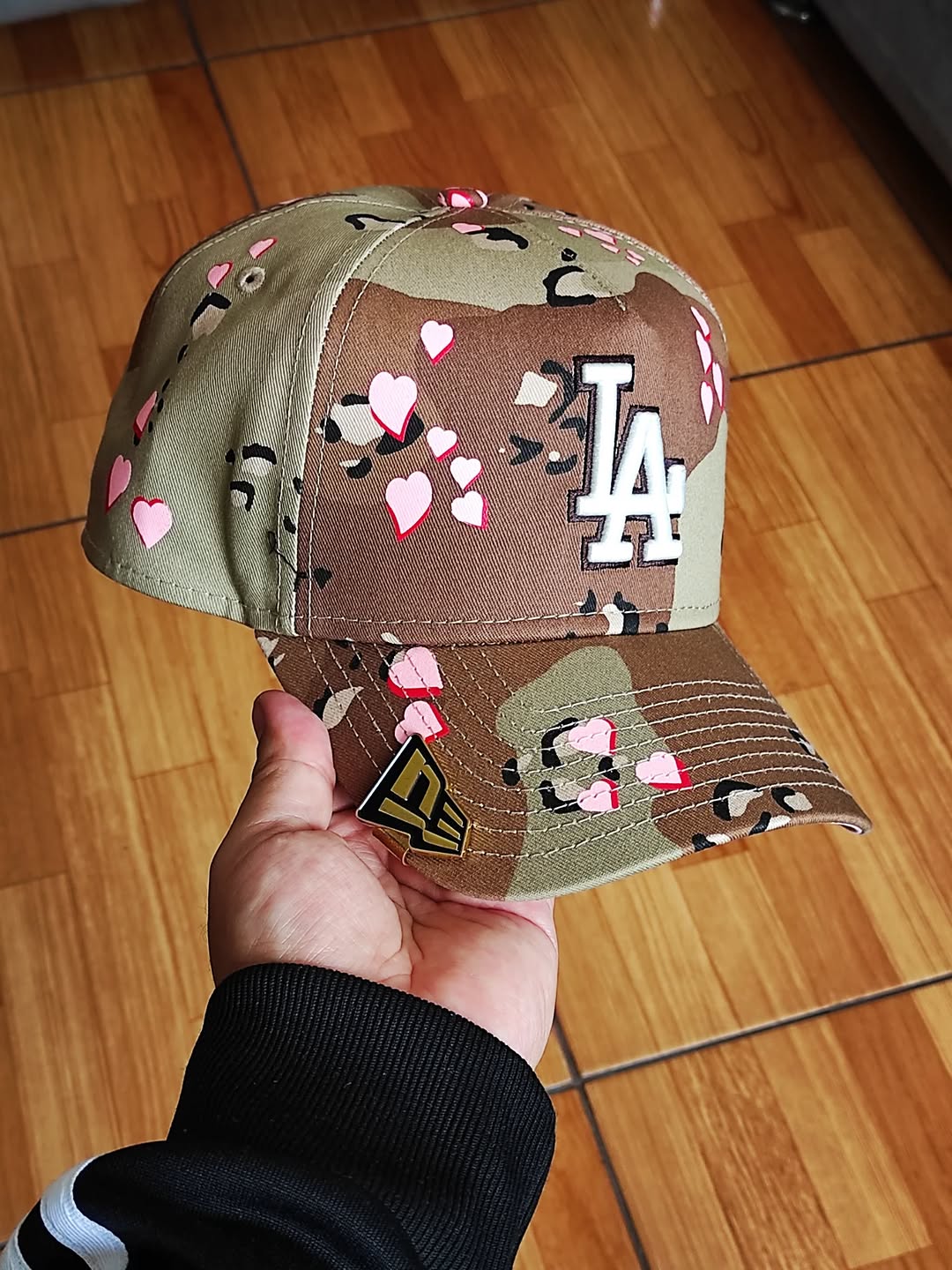 Gorra New Era Los Angeles Dodgers de camuflaje con corazón 9FORTY A-Frame Snapback