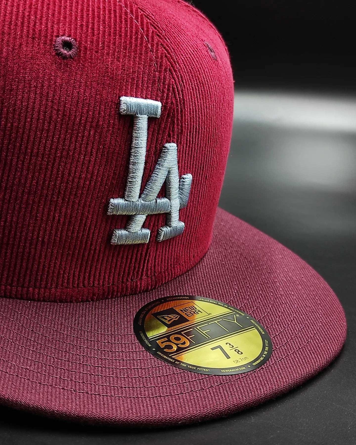 Gorra New Era 59fifty cord dream Los Angeles Dodgers 50th Anniversary Stadium Patch - Granate