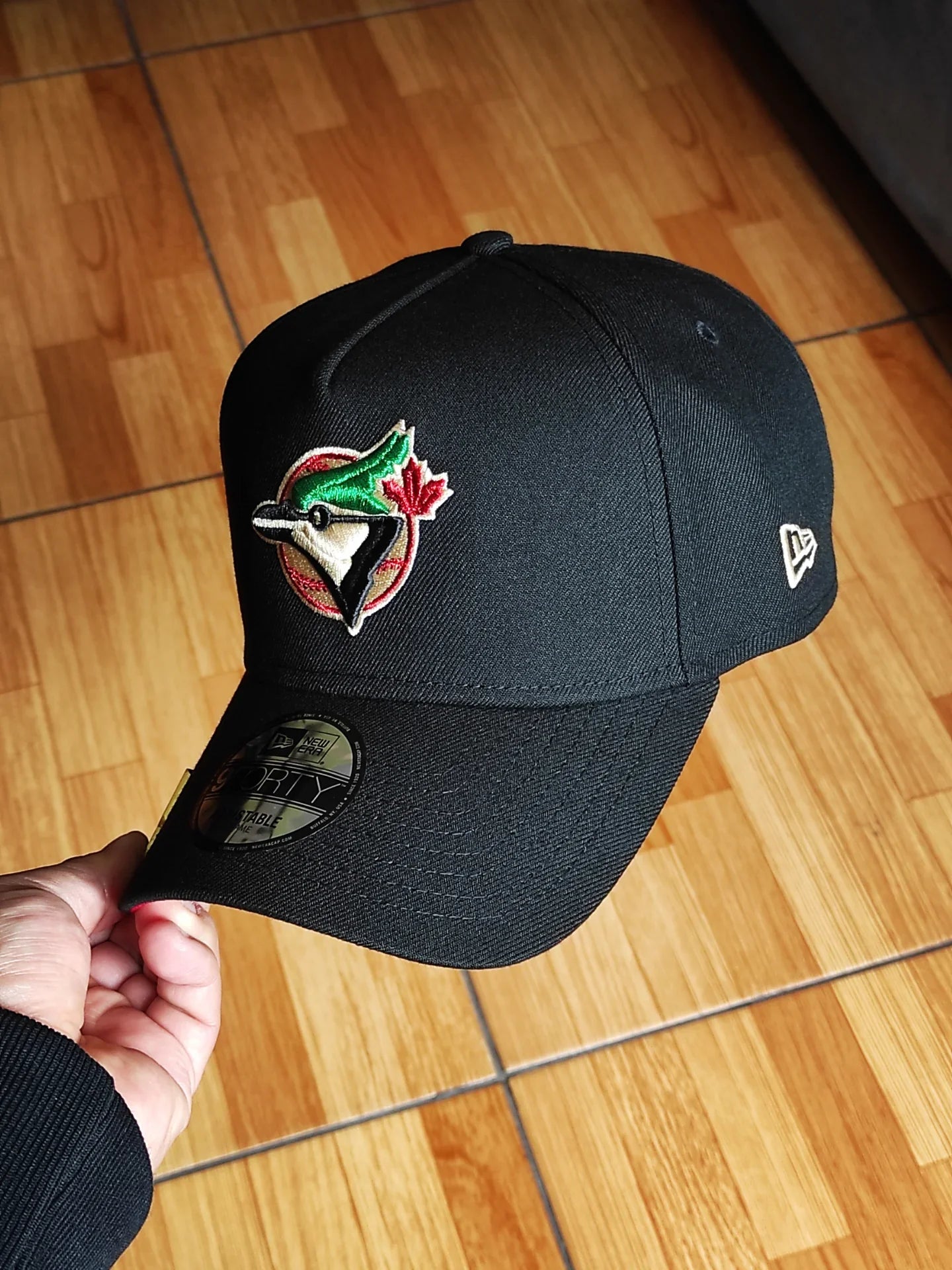 Gorra New Era 9Forty A-Frame Snapback de los Toronto Blue Jays con parche lateral curvado de la 10ª temporada
