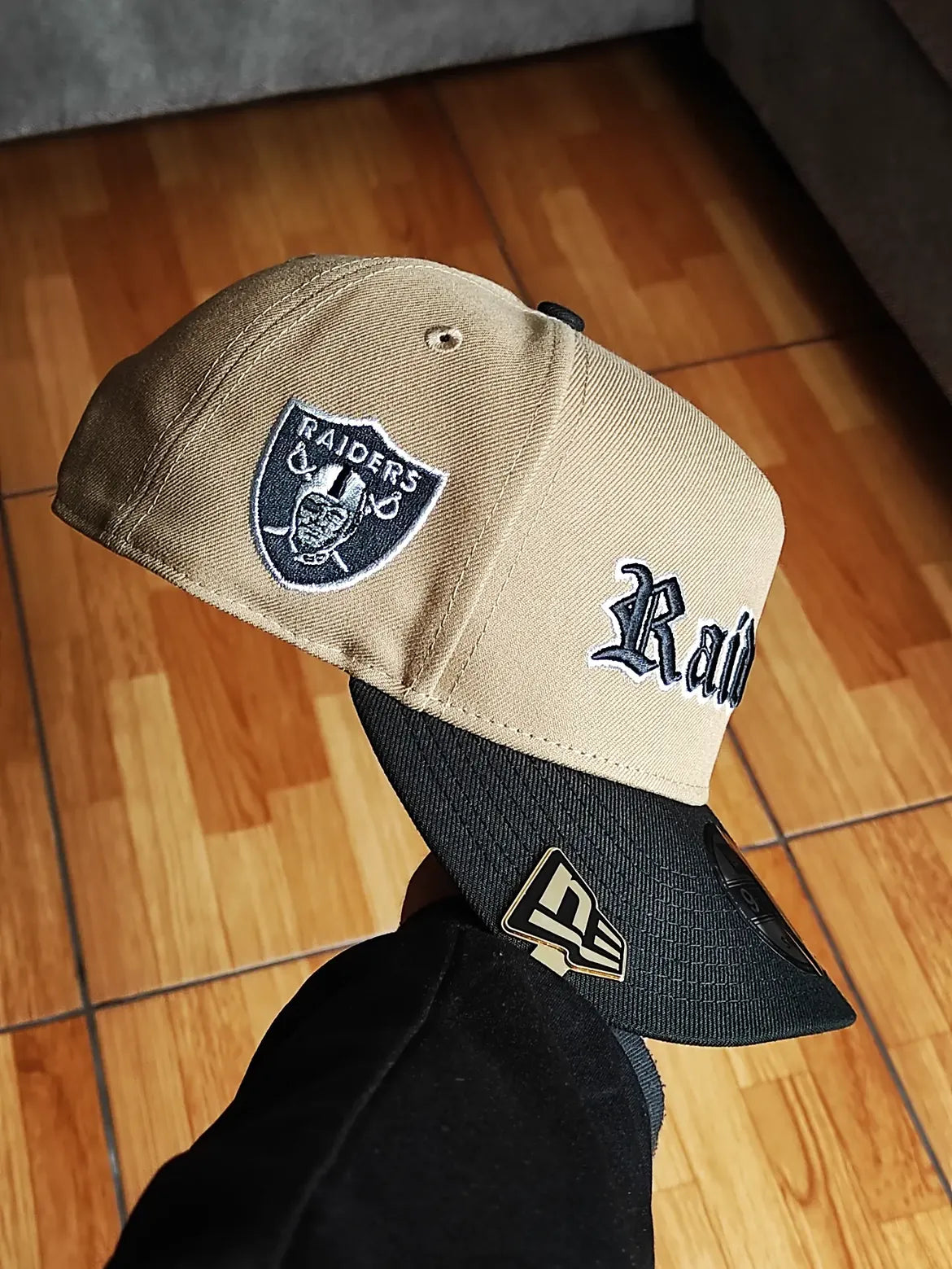 New era Las Vegas Raiders Khaki Black 2 Tone Team Shield SP 9Fifty A-Frame Snapback
