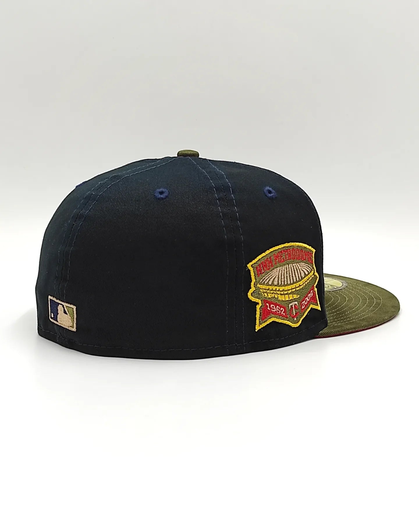 Gorra New Era 59fifty Minnesota Twins con parche de aniversario tonos otoñales - azul marino, oliva