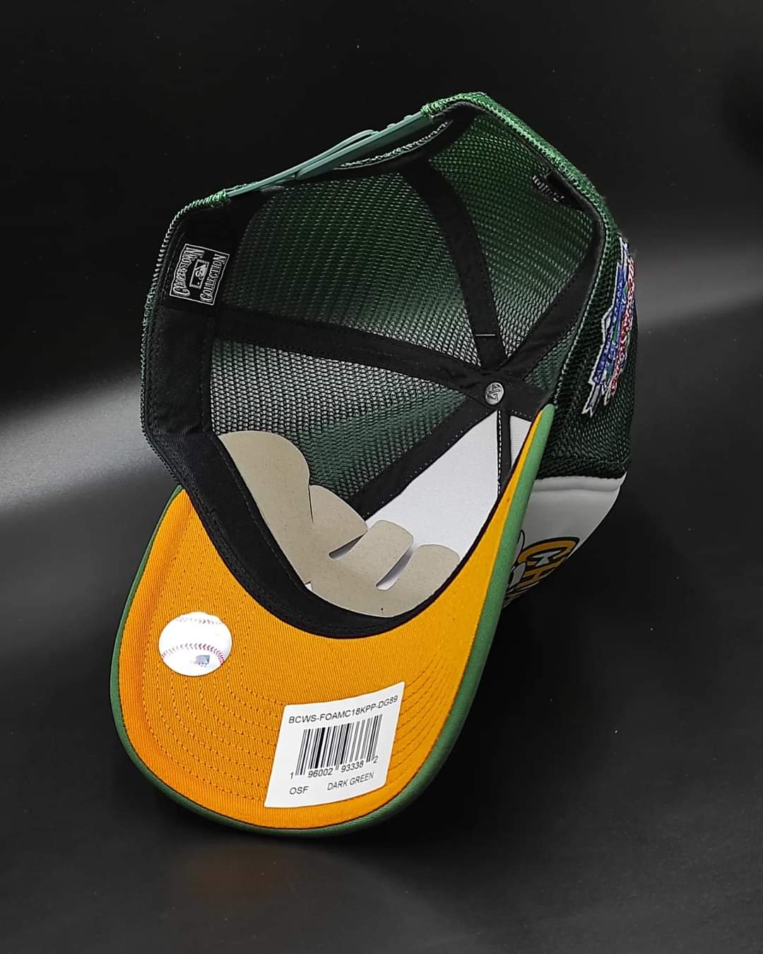 Gorra snapback trucker champ offside de espuma verde oscuro de la Serie Mundial de los Oakland Athletics de 47 Brand