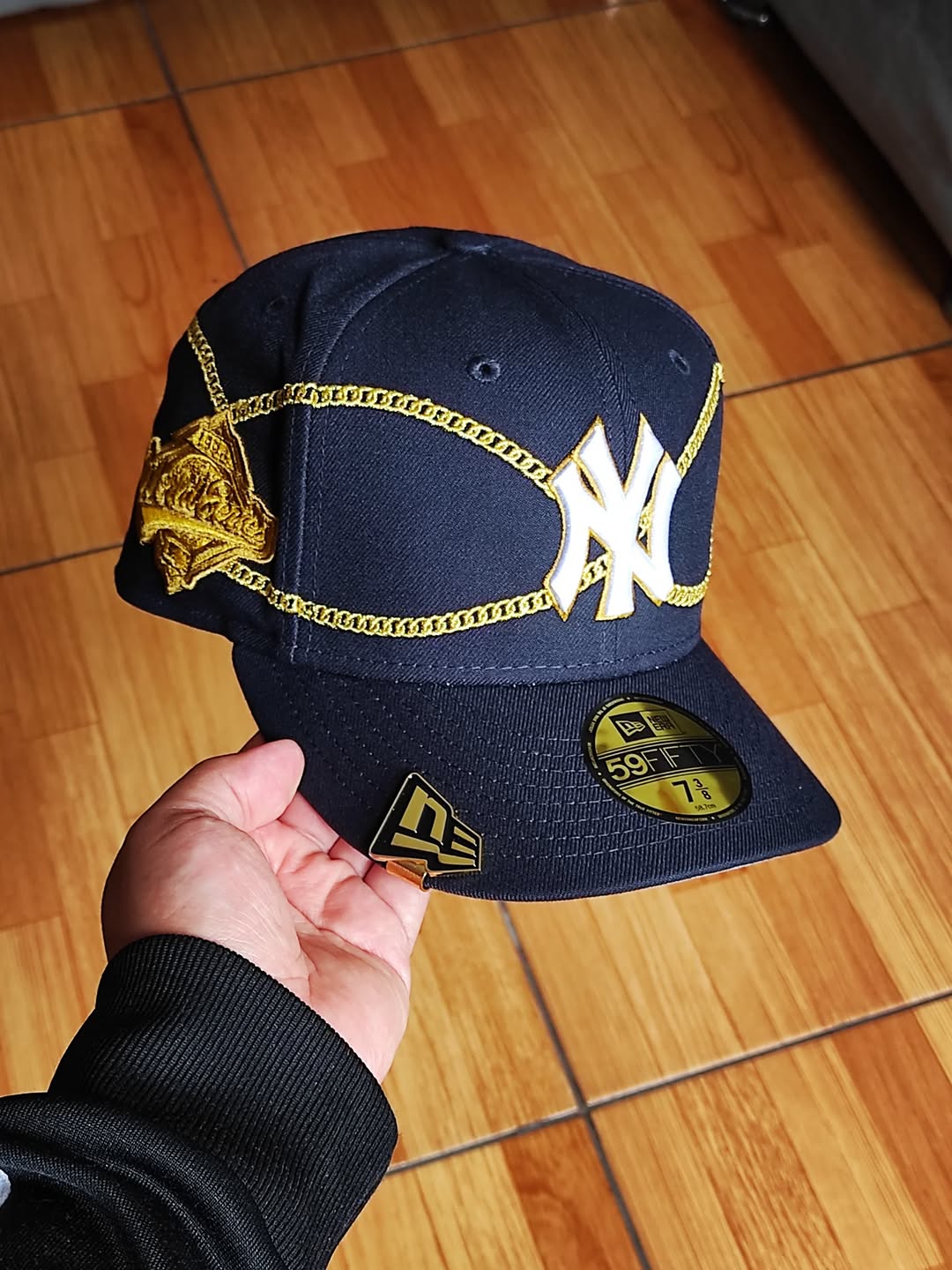 Gorra ajustada New Era 59FIFTY New York Yankees chain✨️ wrap azul marino