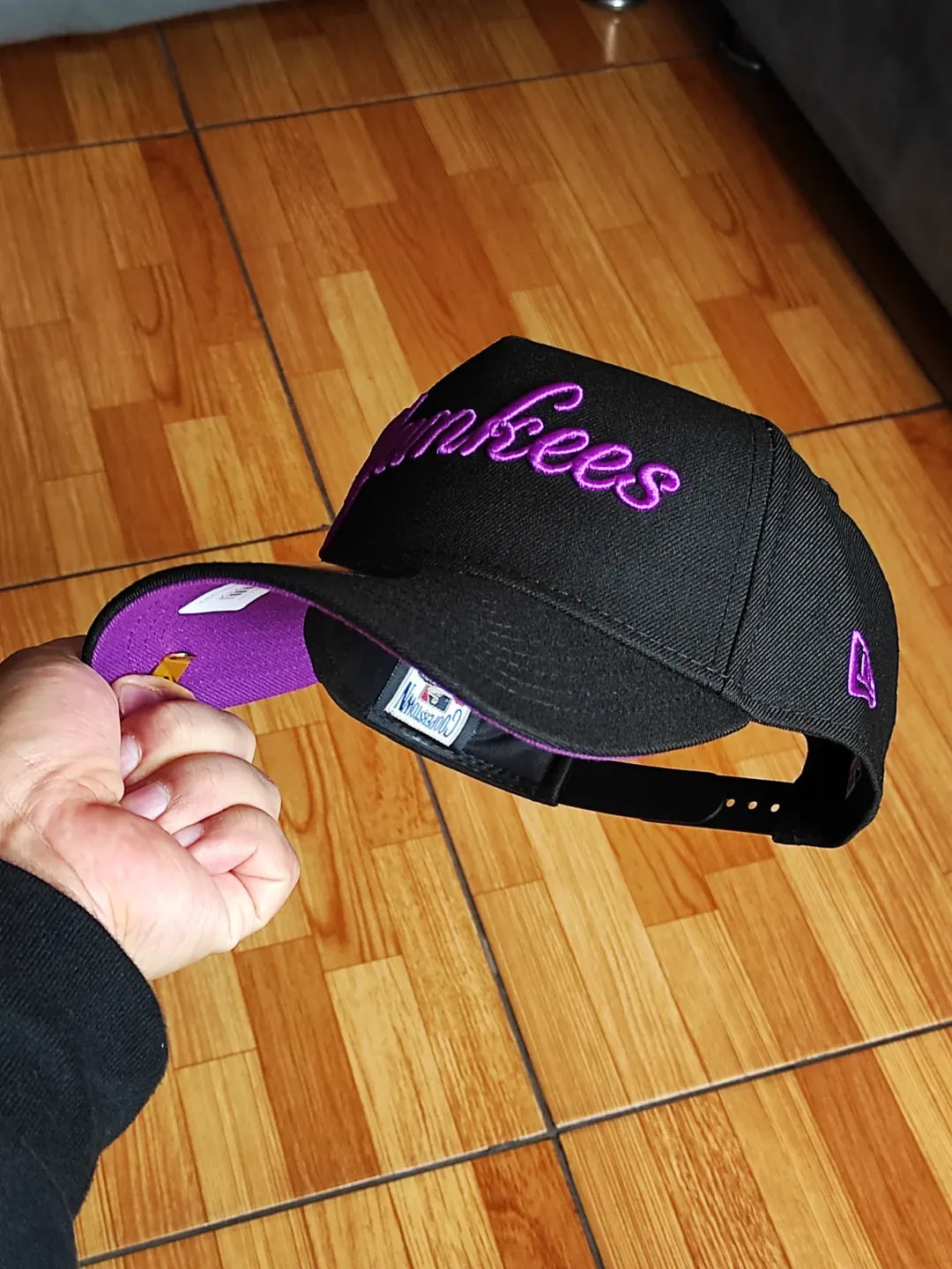 New Era New York Yankees Script World Series 1999 negro púrpura 9Forty gorra A-frame Snapback