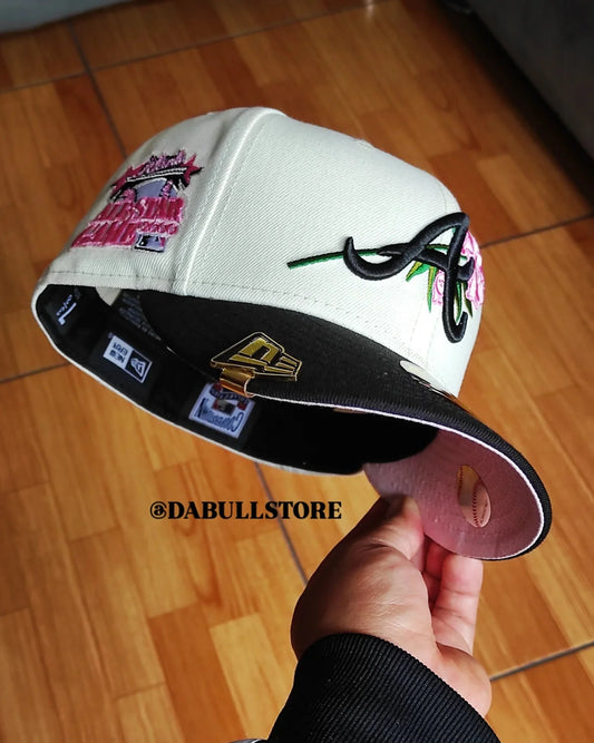 New Era Atlanta Braves Rose All Star Game Edición Chrome Black / rosa 59fifty ajustada