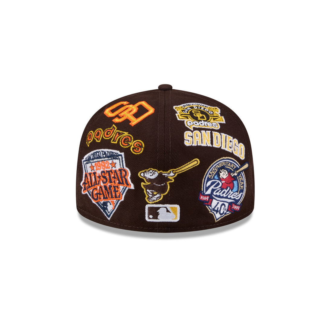 Gorra New Era 59FIFTY Fitted con el logotipo de los Padres de San Diego en marrón con parte inferior gris