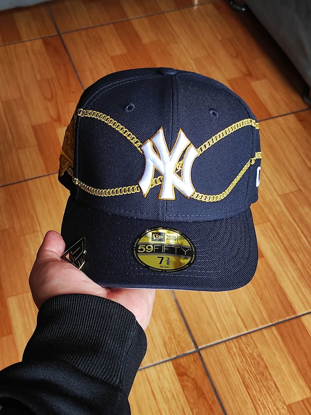 Gorra ajustada New Era 59FIFTY New York Yankees chain✨️ wrap azul marino