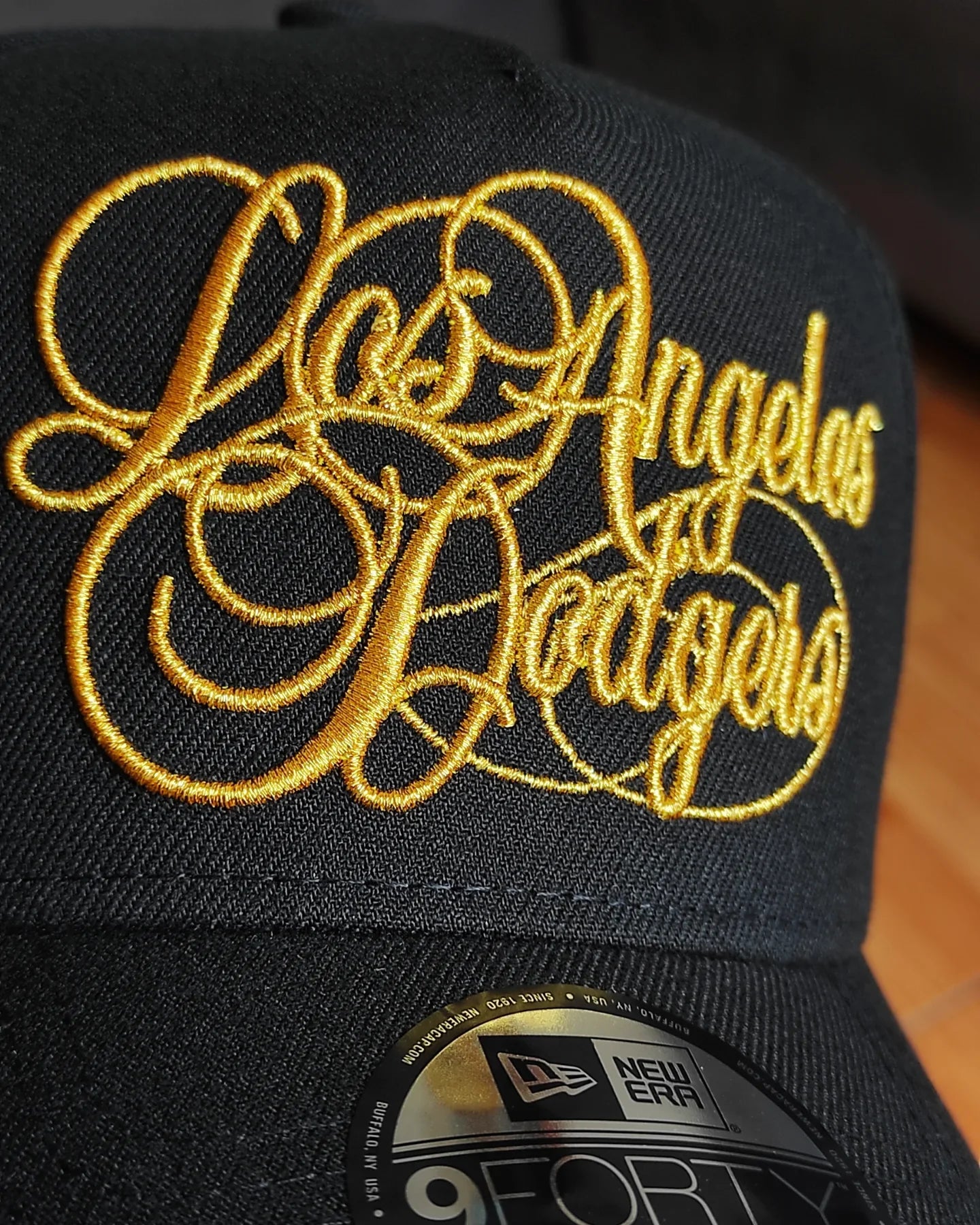 New Era Los Angeles Dodgers SCRIPT dorado premium 9 FORTY A-FRAME