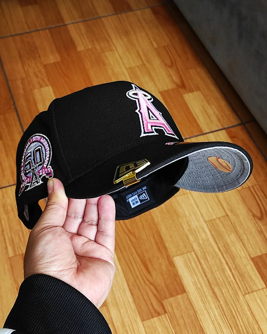 Gorra snapback 9fifty negra y rosa New Era Anaheim Angels 50 aniversario