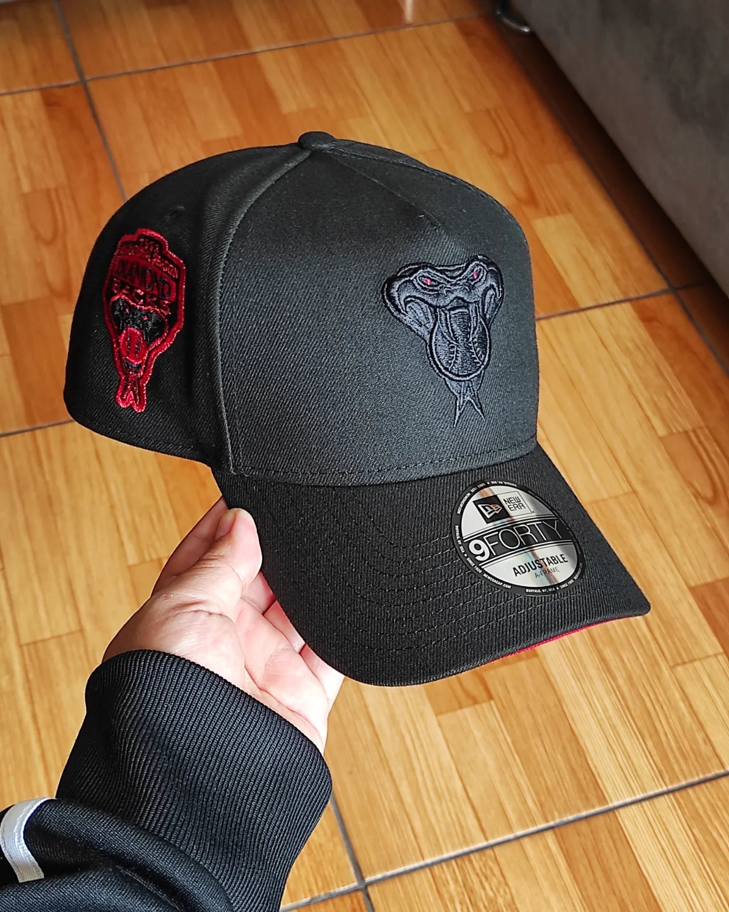 Gorra New Era Arizona Diamondbacks temporada inaugural negra roja 9forty A-FRAME