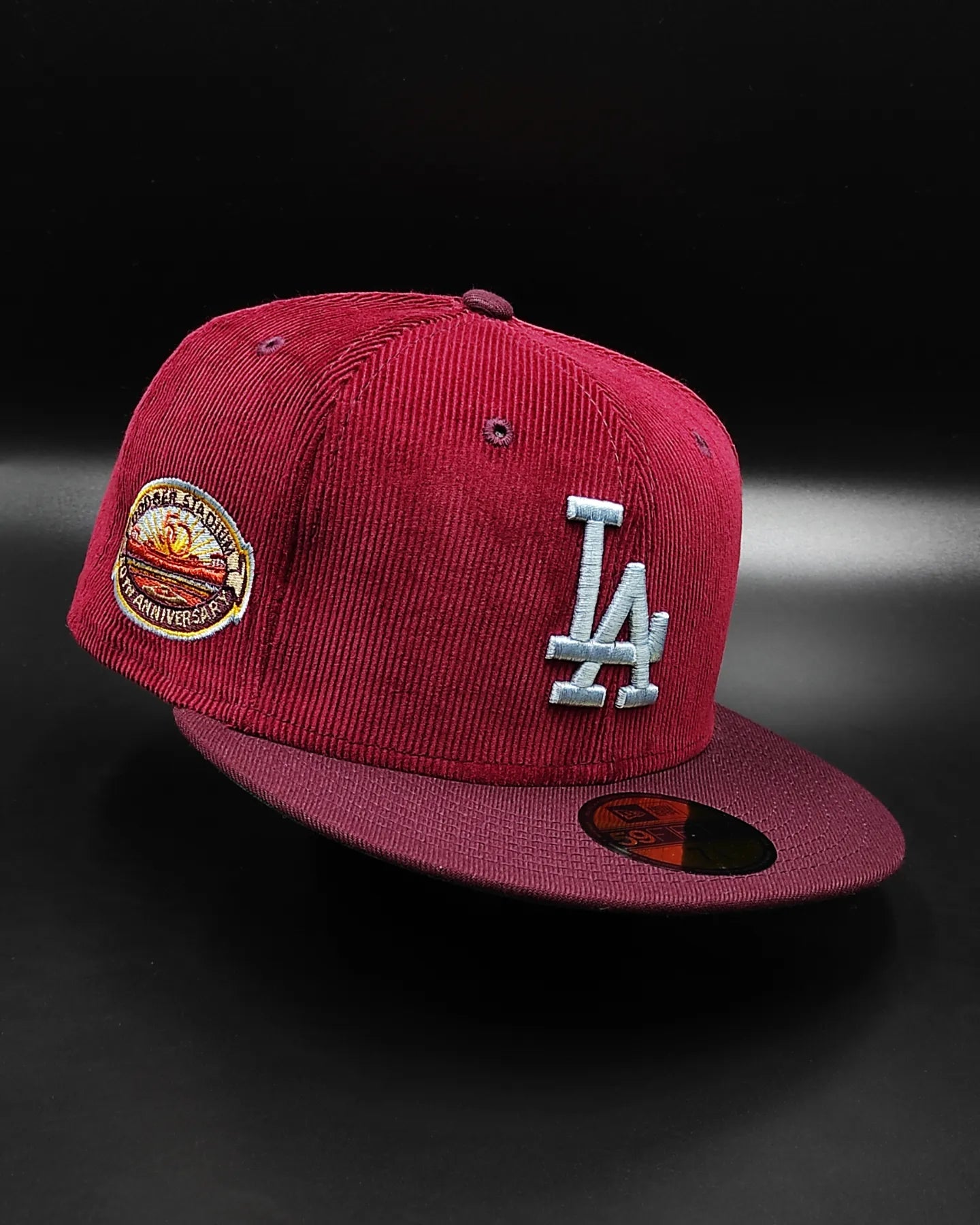 Gorra New Era 59fifty cord dream Los Angeles Dodgers 50th Anniversary Stadium Patch - Granate