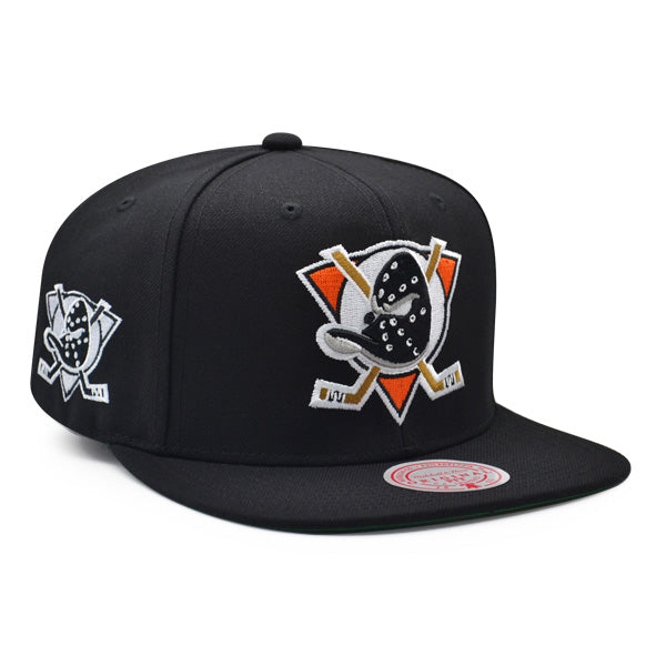 Gorra ajustable Mitchell & Ness NHL ALTERNATE FLIP de los Anaheim Ducks - Negro/Naranja