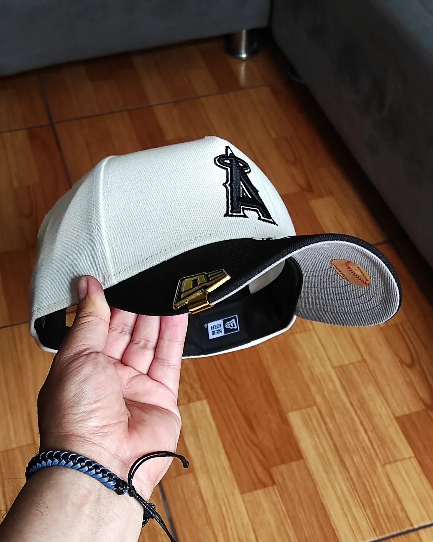 Gorra Snapback 9Forty A-Frame New Era Anaheim Angels Chrome Black 2 Tonos
