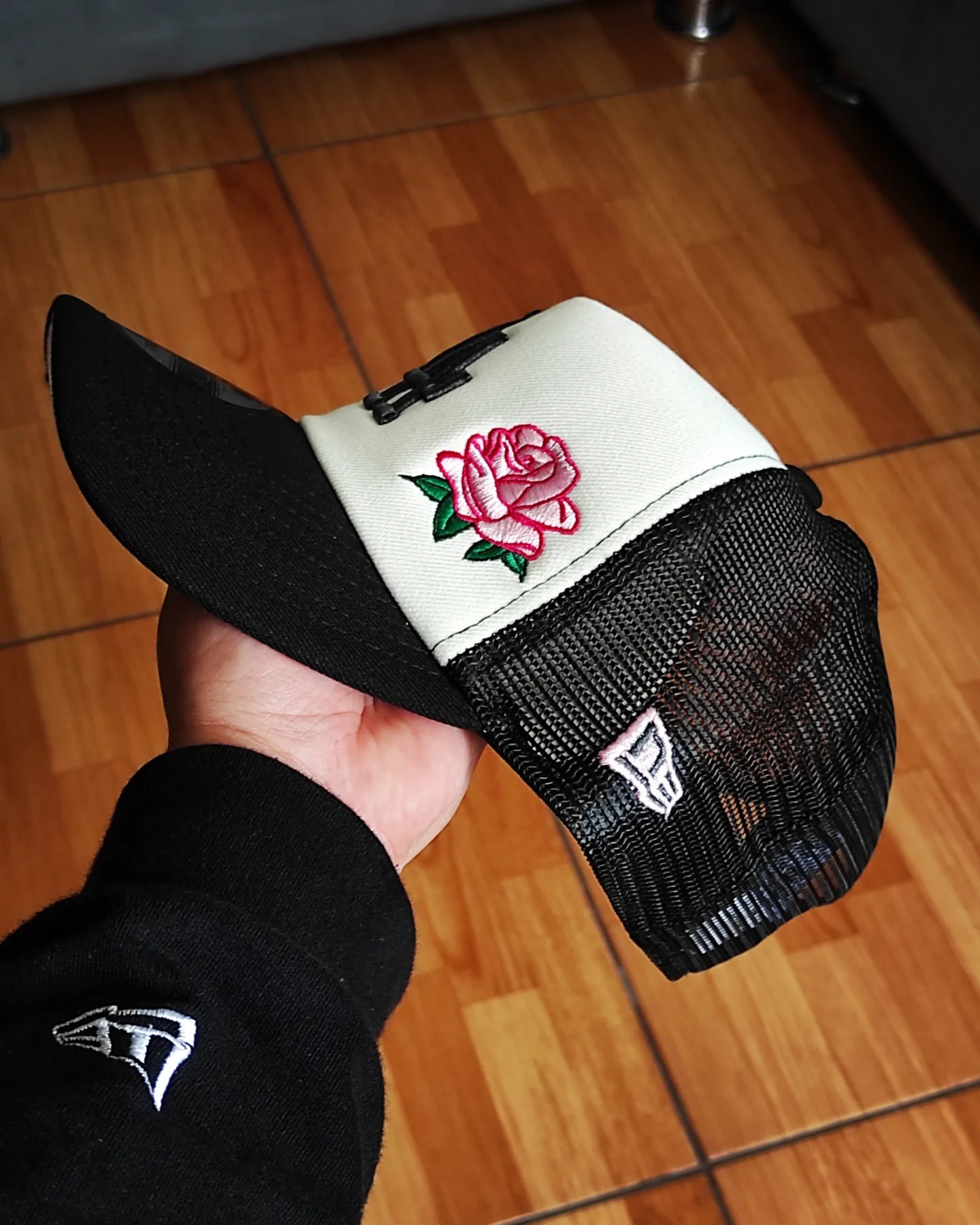 Gorra snapback New Era A-FRAME de espuma con parche del 100 aniversario de Los Angeles Dodgers, color rosa