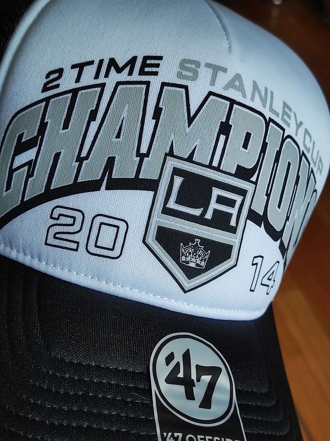 Gorra trucker snapback de espuma negra vintage de los Los Angeles Kings de 47Brand, Copa Stanley 2014